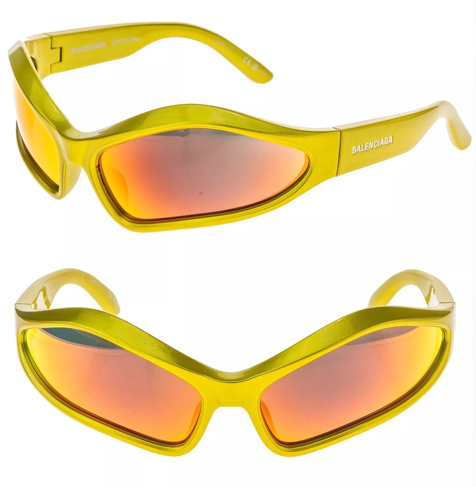 Balenciaga BALENCIAGA FENNEC 0314 Yellow Red Mirror 004 Fashion BB0314 Size ONE SIZE - 1 Thumbnail
