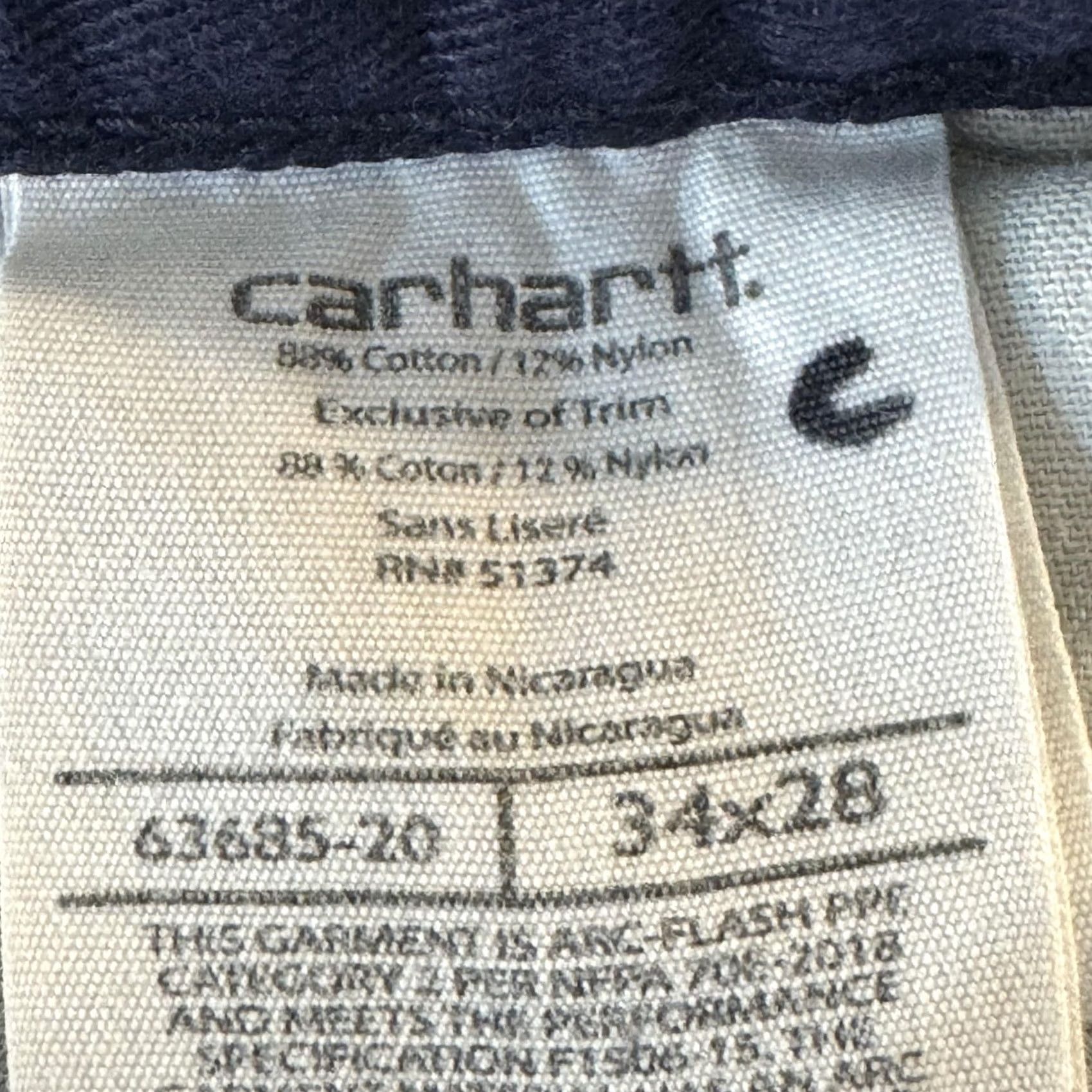Carhartt VINTAGE Carhartt FR Pants Mens 34x28 Navy Flame Resistant Reflective Tape CAT2 Work Size US 34 / EU 50 - 4 Thumbnail