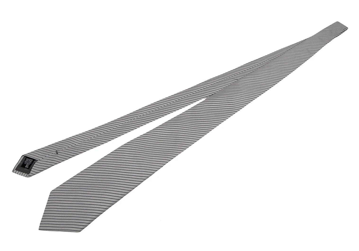 Emporio Armani Silk Alternate Regimental Tie in Gray Size ONE SIZE - 2 Thumbnail