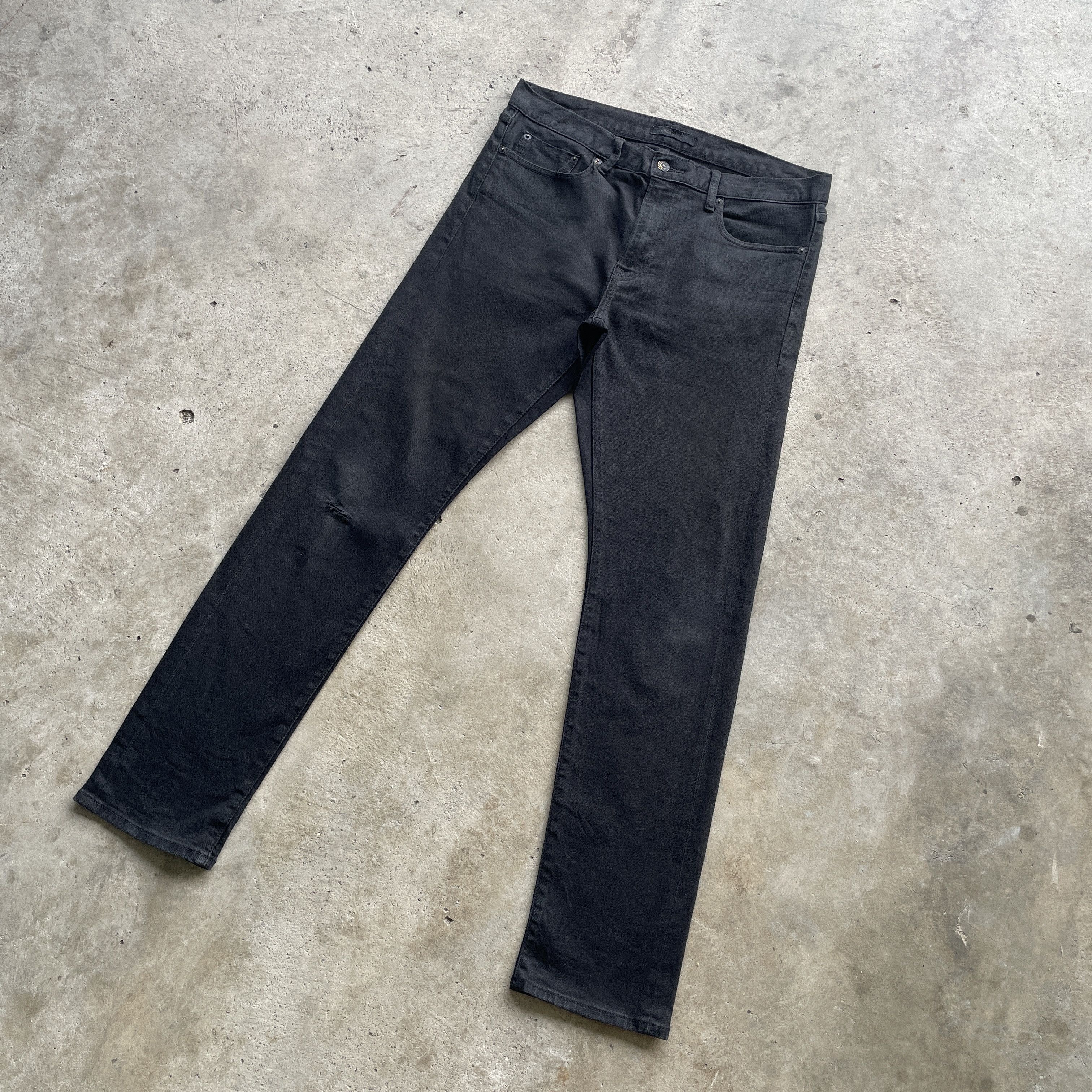 Japanese Brand VINTAGE JAPANESE SKINNY BLACK JEANS PANTS DENIM W34x31.5 Size US 34 / EU 50 - 1 Thumbnail