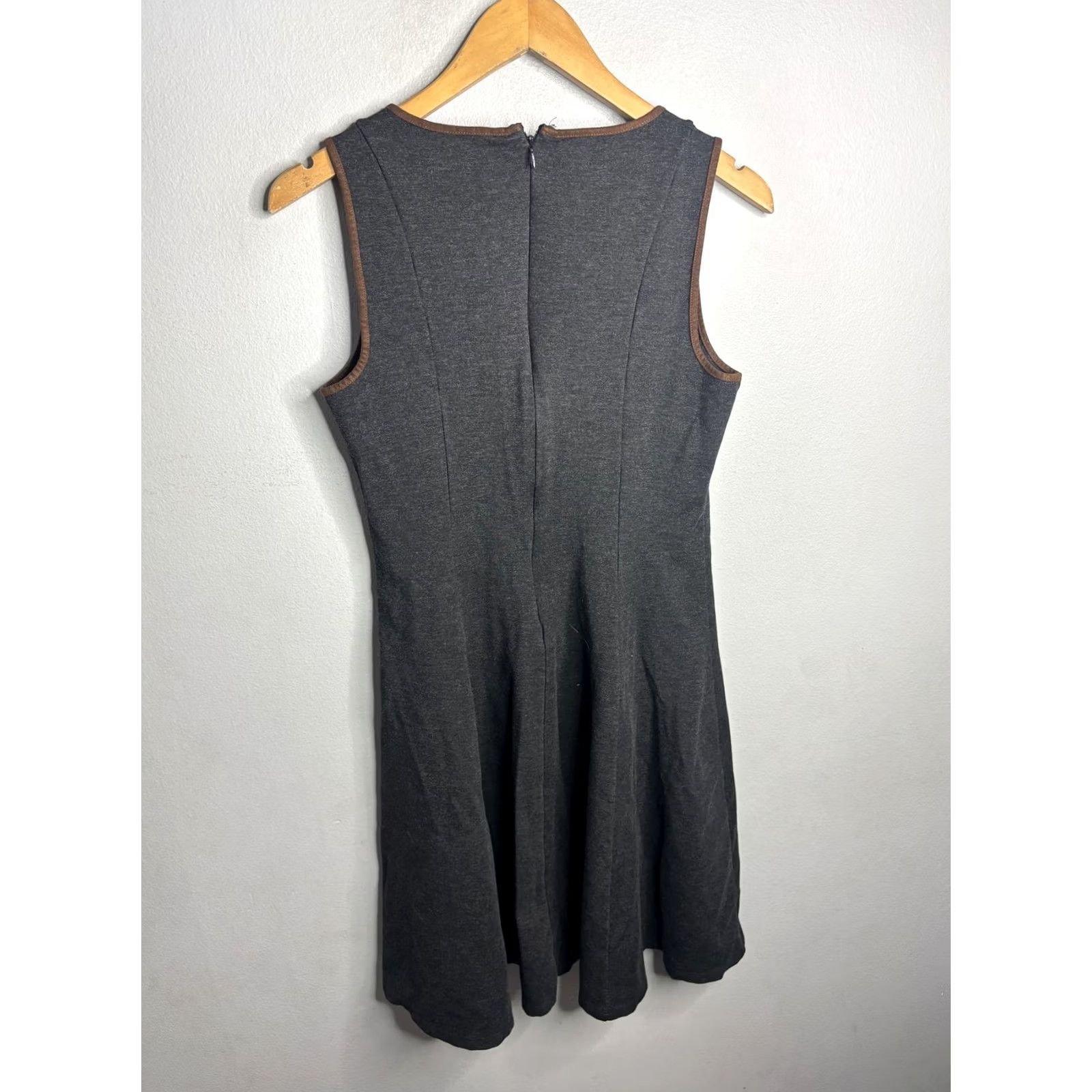 Ralph Lauren Lauren Ralph Dress Womens M Gray Sleeveless Neck Fit Flare Size M / US 6-8 / IT 42-44 - 4 Thumbnail