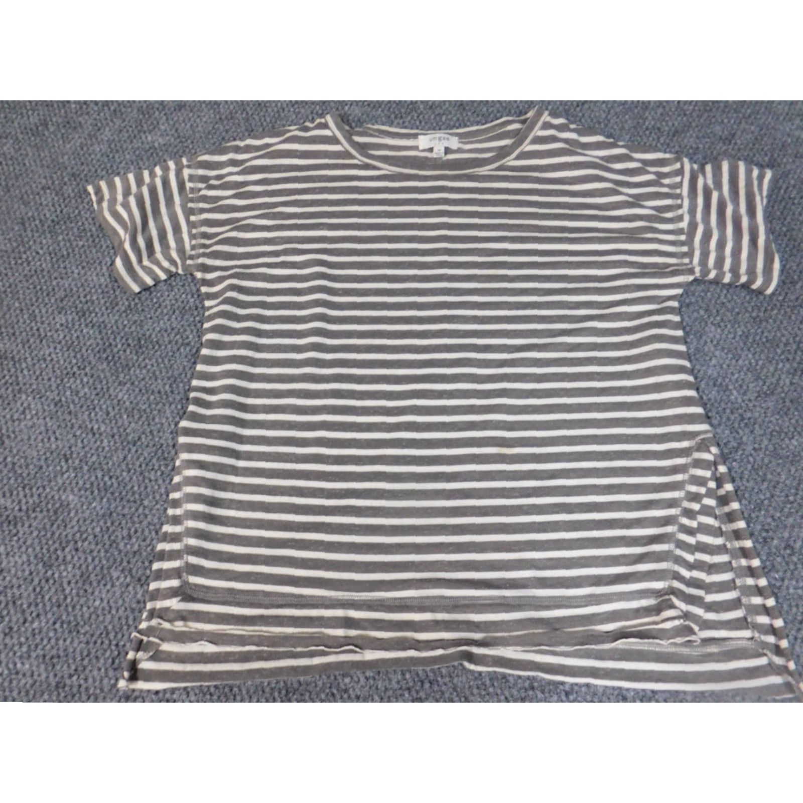 Vintage Umgee Womens Shirt Medium Gray pullover stretch striped top casual Size M / US 6-8 / IT 42-44 - 3 Thumbnail