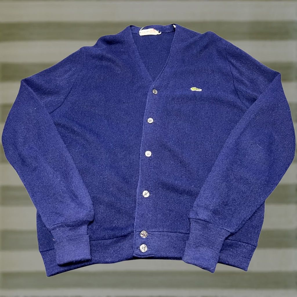 Lacoste VINTAGE Lacoste Sweater Mens L Blue Izod Cardigan Orlon Acrylic Men Gator Golf 60s Size US L / EU 52-54 / 3 - 1 Thumbnail