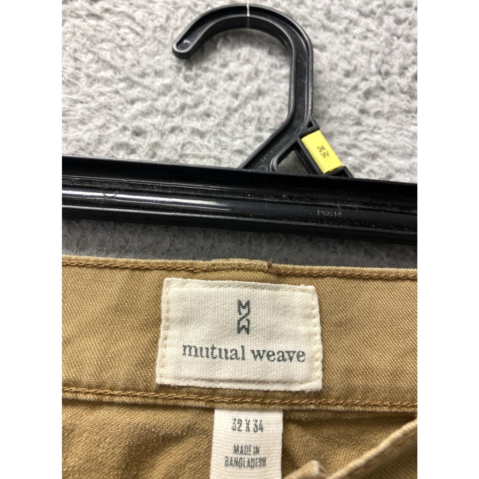 Vintage Mutual Wave Pants Men 32x34 Tan Solid Flat Front Chino Cotton Blend Mid Rise Size US 32 / EU 48 - 4 Thumbnail