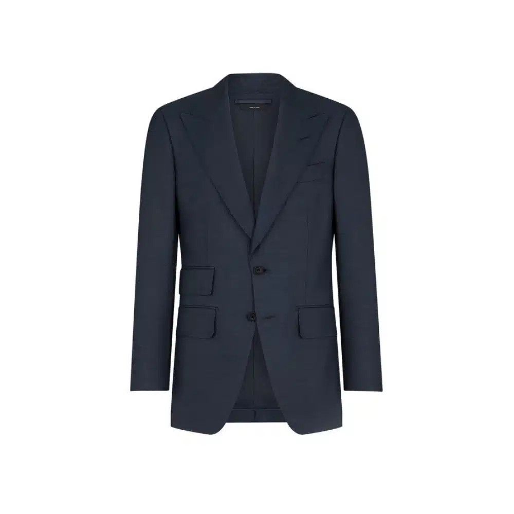 Tom Ford o1loc1c0326 JHAP01 Pure Silk Atticus Jacket in Blue Size US M / EU 48-50 / 2 - 1 Thumbnail