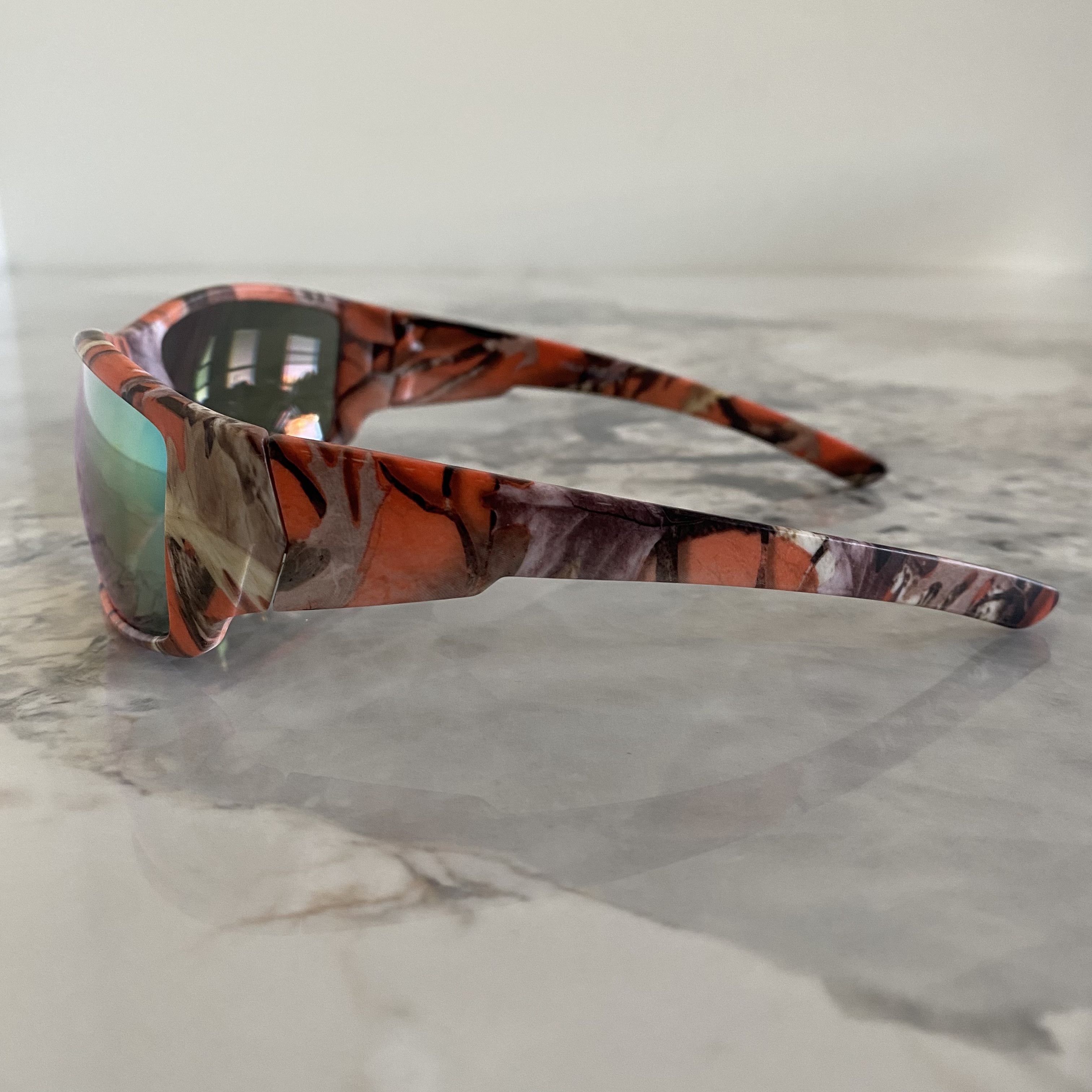 Vintage Orange and Black Camouflage Mirrored Sunglasses Size ONE SIZE - 4 Thumbnail