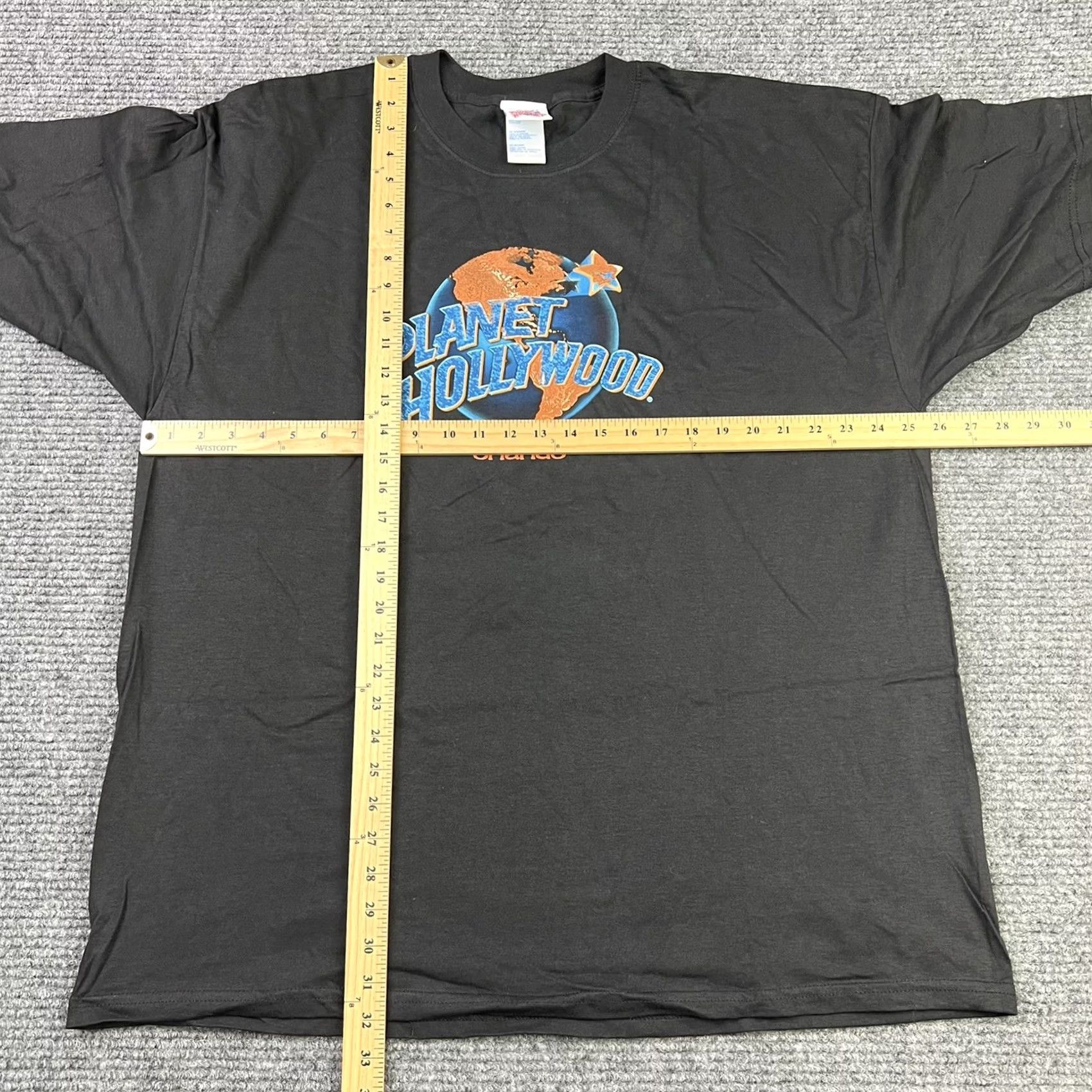 Planet Hollywood VINTAGE Planet Hollywood Shirt 2XL Black Short Sleeve Crew Neck Big Planet Logo Mens Size US XXL / EU 58 / 5 - 4 Thumbnail