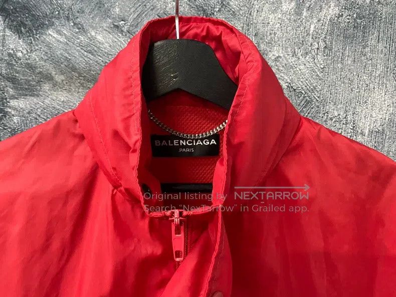 Balenciaga Balenciaga Red Printed Pattern Logo Windbreaker Size US S / EU 44-46 / 1 - 3 Thumbnail