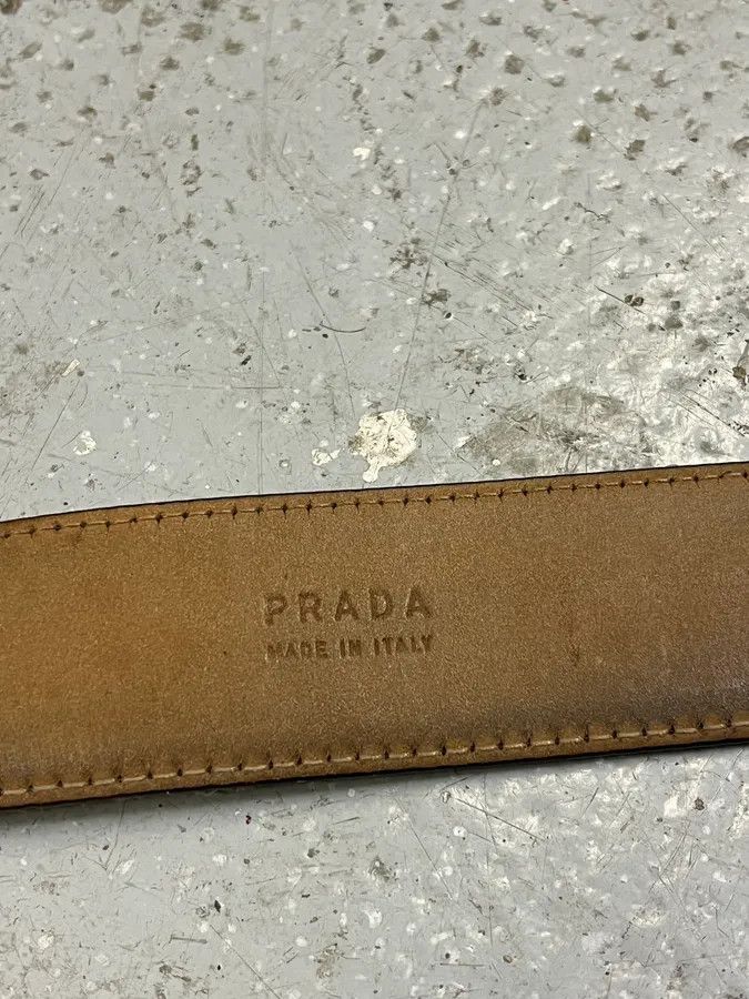 Designer × Prada × Vintage Prada Brown Leather Belt Size ONE SIZE - 7 Thumbnail