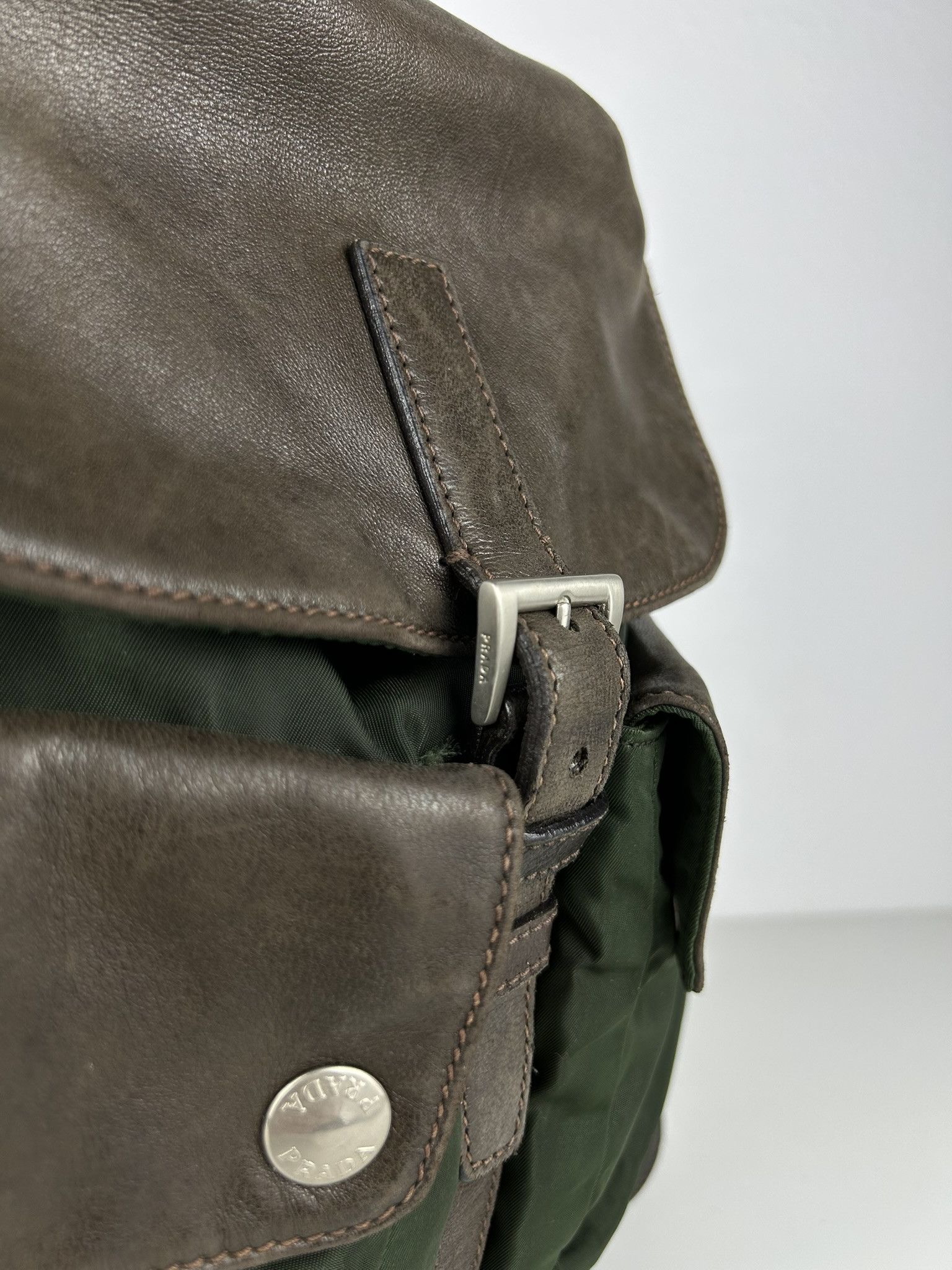 Prada Vintage Prada nylon and leather triangle logo cargo backpack Size ONE SIZE - 12 Thumbnail