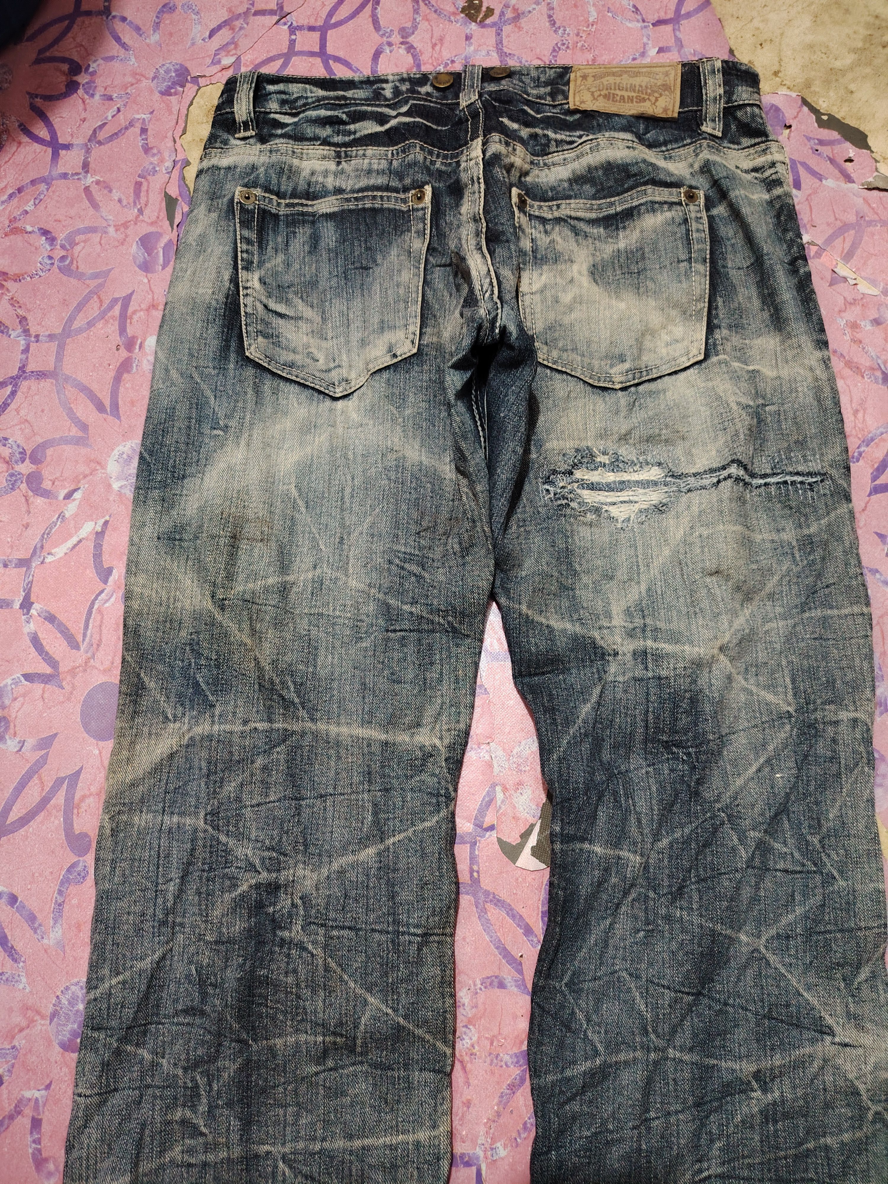Who Decides War Japanese original Jeans Mudwash Rusty Distressed Jeans Size US 33 - 13 Thumbnail