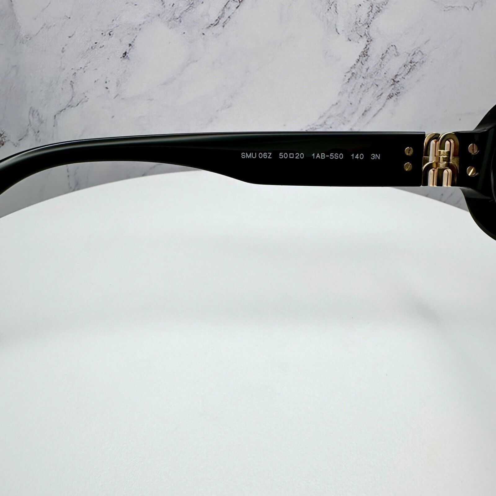 Miu Miu New MIU MIU Sunglasses Black Oval Gold Metal Logo Authentic Size ONE SIZE - 8 Thumbnail