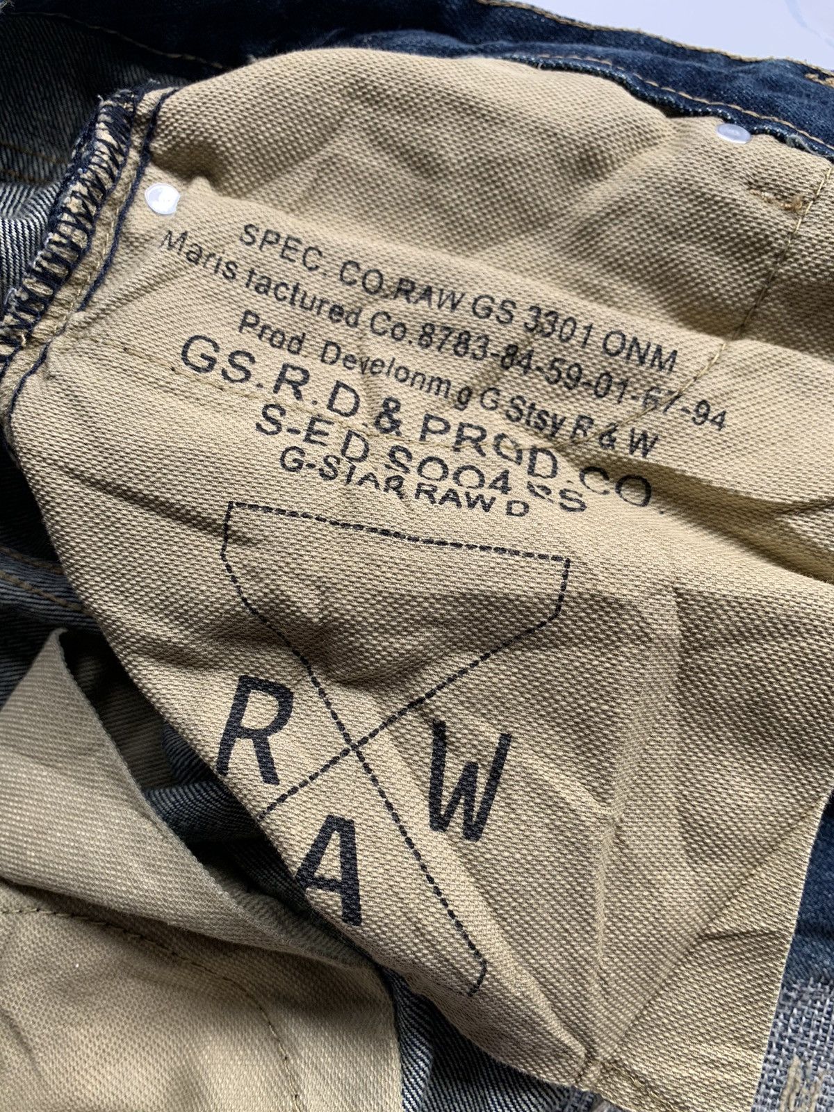 G-Star × Jean G-STAR RAW 3301 RARE DESIGN DISTRESSED DENIM Size US 33 - 25 Thumbnail