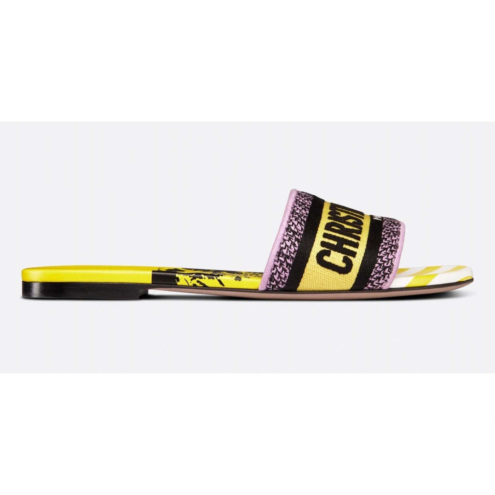 Dior Dway D Jungle Embroidered Logo Slide Flat Sandal 36 Size US 6 / IT 36 - 4 Thumbnail