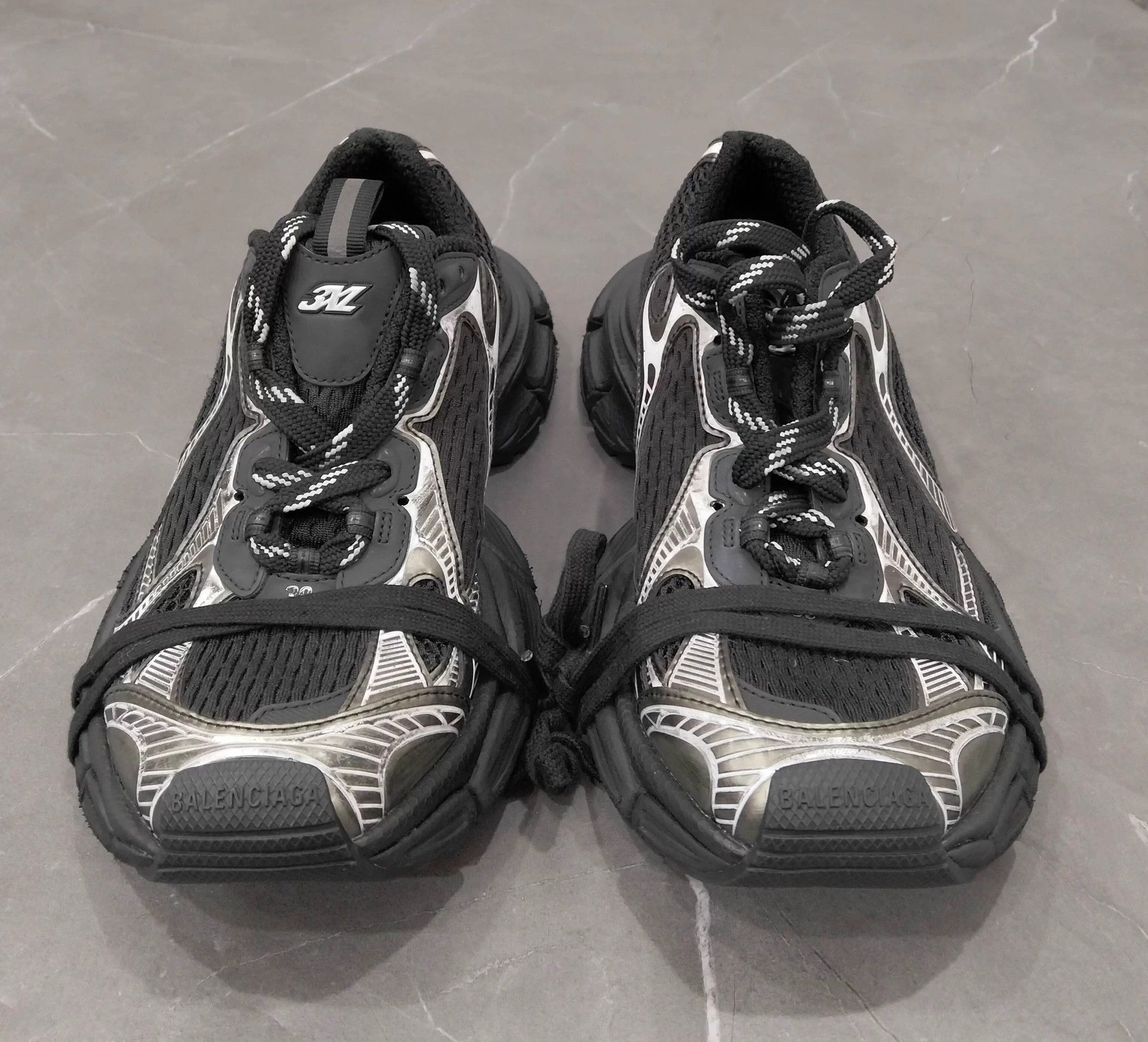 Balenciaga BALENCIAGA 3XL 39 Black Silver Size US 8.5 / IT 38.5 - 4 Thumbnail
