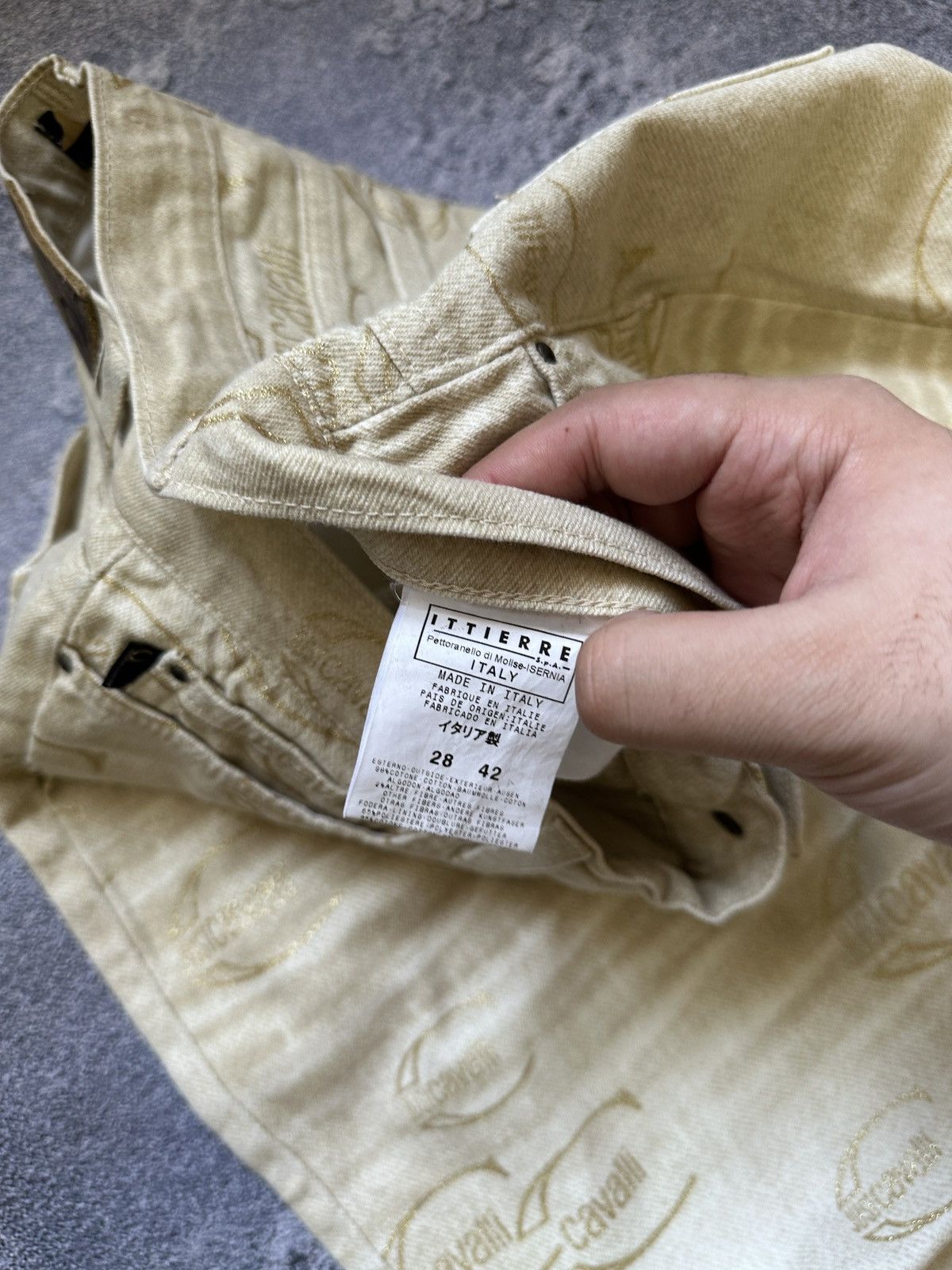 Just Cavalli Vintage Just Cavalli Monogram Mens Gold Jeans Pants Size 28 Size US 28 / EU 44 - 4 Thumbnail
