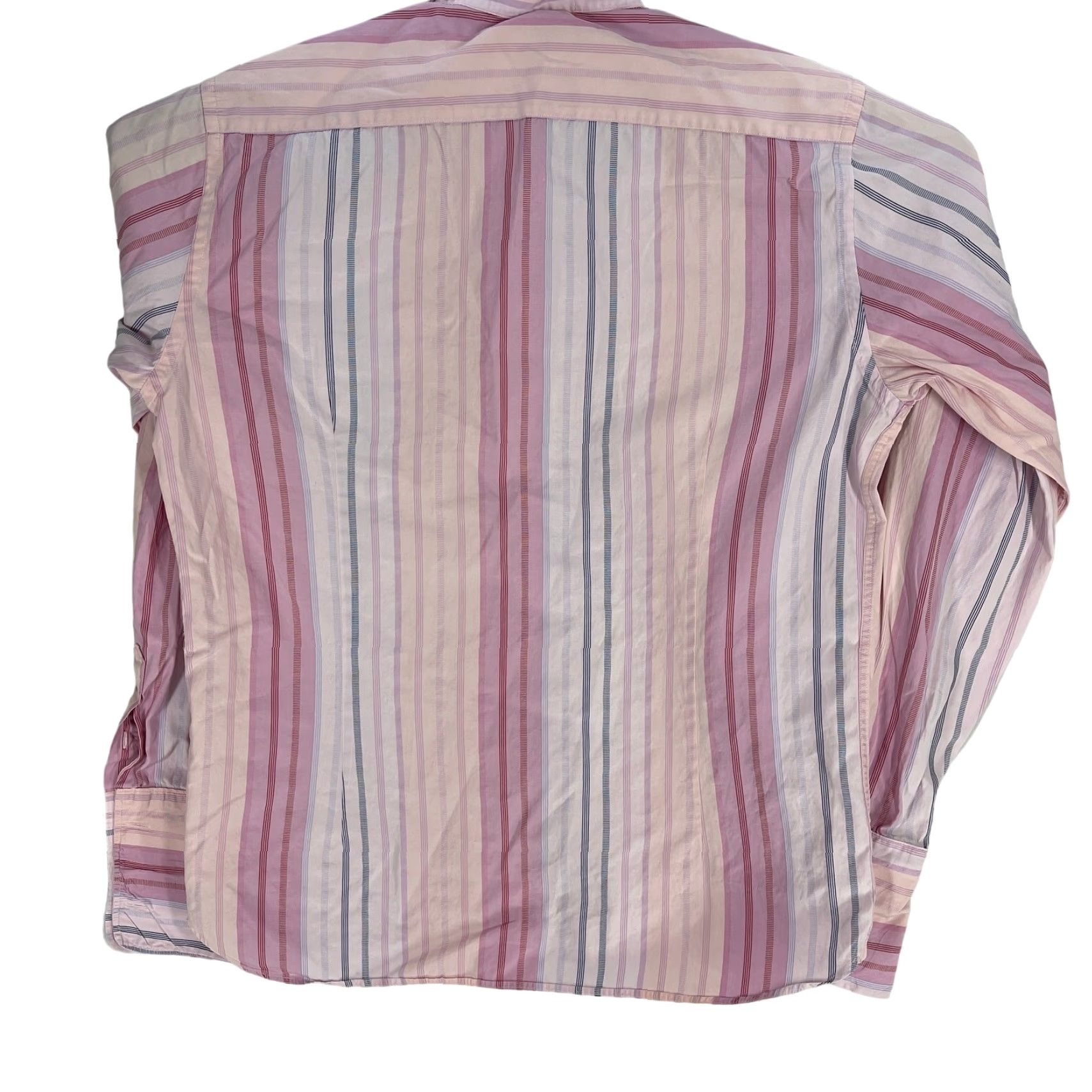 Ted Baker Ted Baker Button Up Shirt Size L Pink Stripe 100% Cotton Preppy Casual Mens Regular Long Sleeve Button-Up Collared Multicolor Pattern Striped Size US L / EU 52-54 / 3 - 3 Thumbnail