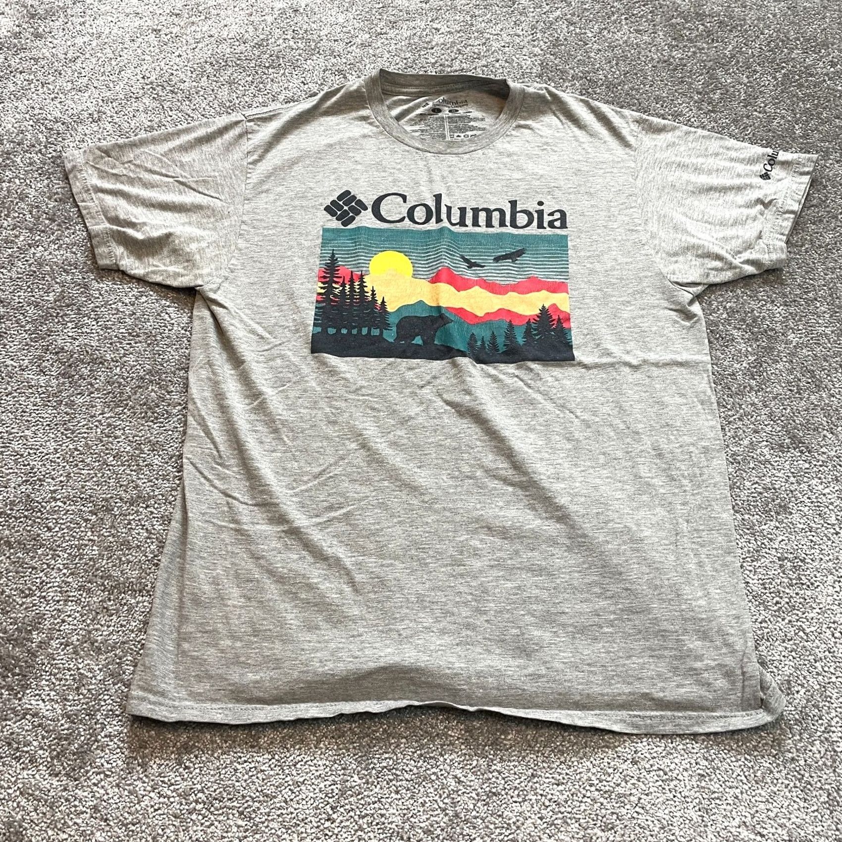 Vintage Columbia Shirt Mens Large Gray Short Sleeve Casual Logo Graphic Adult Size US L / EU 52-54 / 3 - 2 Thumbnail