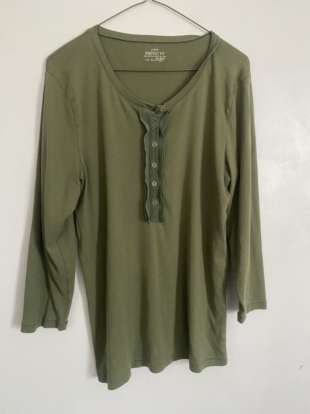 J.Crew Jcrew 100% cotton green ribbon detailed top X-Large Size XL / US 12-14 / IT 48-50 - 1 Thumbnail