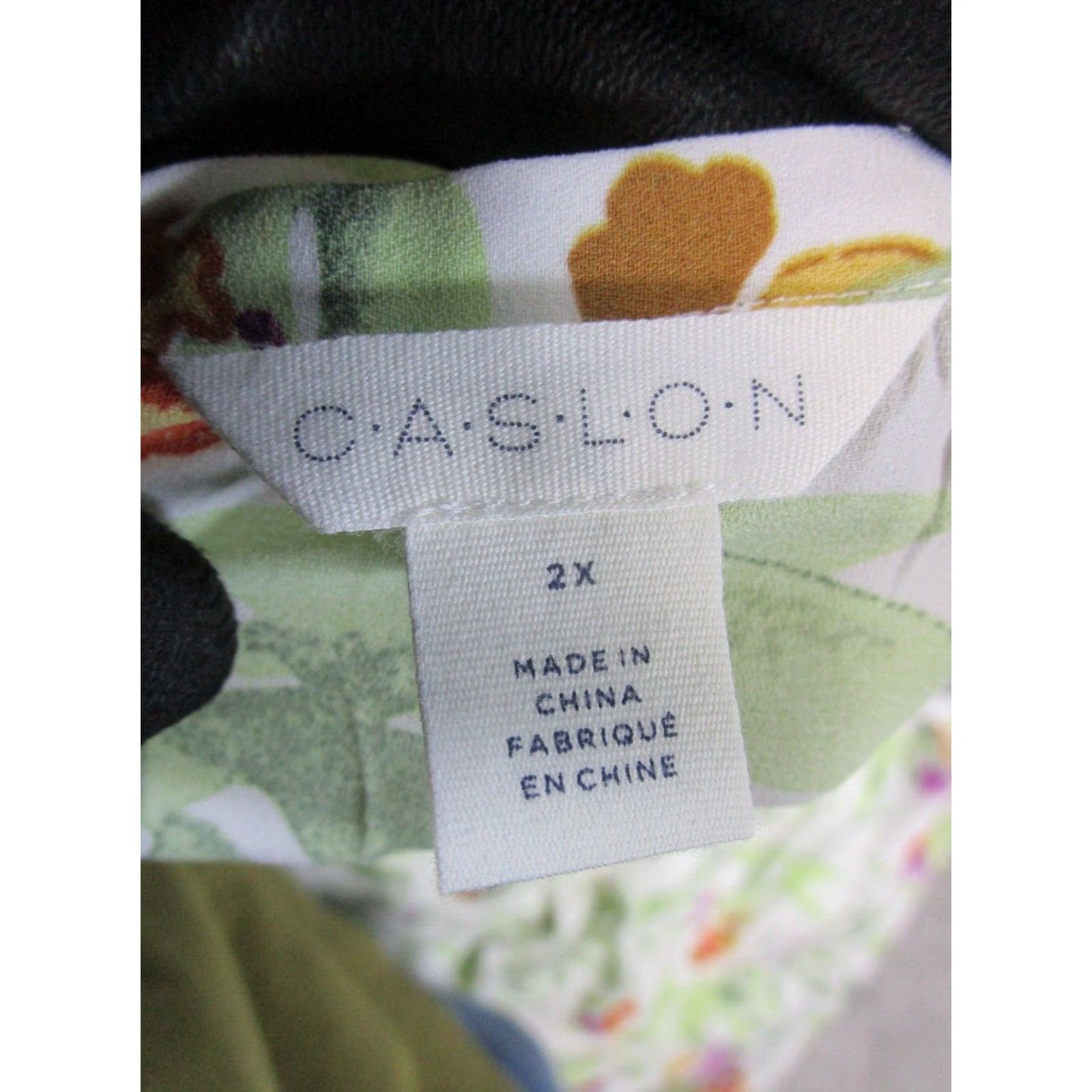 Vintage Caslon Dress Womens 2X Ivory Green Red Purple Floral Blouson New Size XXL / US 16-18 / IT 52-54 - 4 Thumbnail