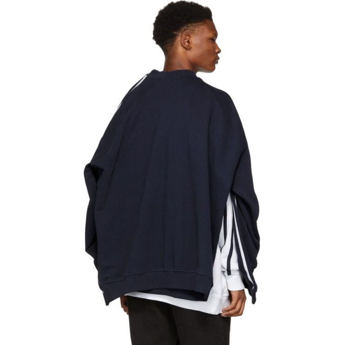 Y/Project Y/Project White and Navy Double Layer Sweatshirt Size US M / EU 48-50 / 2 - 12 Thumbnail