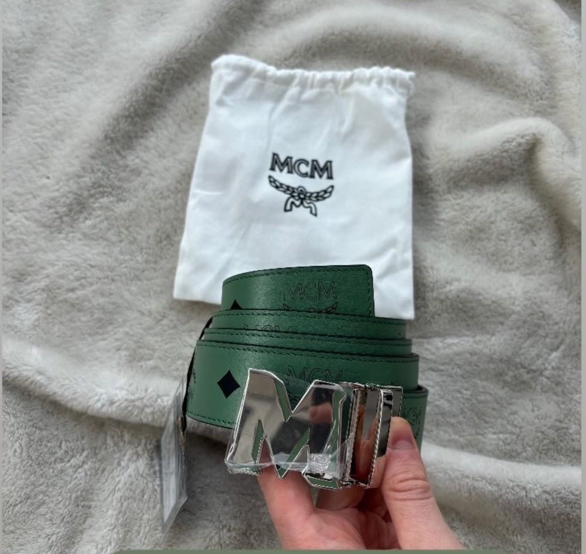 MCM MCM Green Loden Frost Monogram Belt Size ONE SIZE - 1 Thumbnail