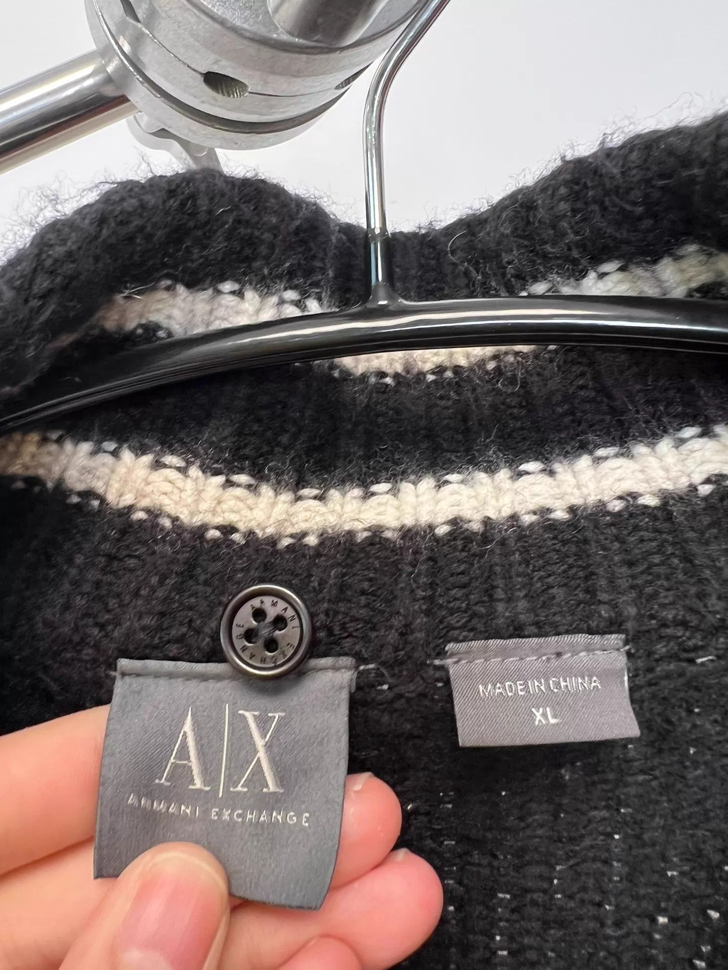 Armani Exchange A|X Suede & Polar Fleece Paneled Sweater Jacket Size US XL / EU 56 / 4 - 8 Thumbnail