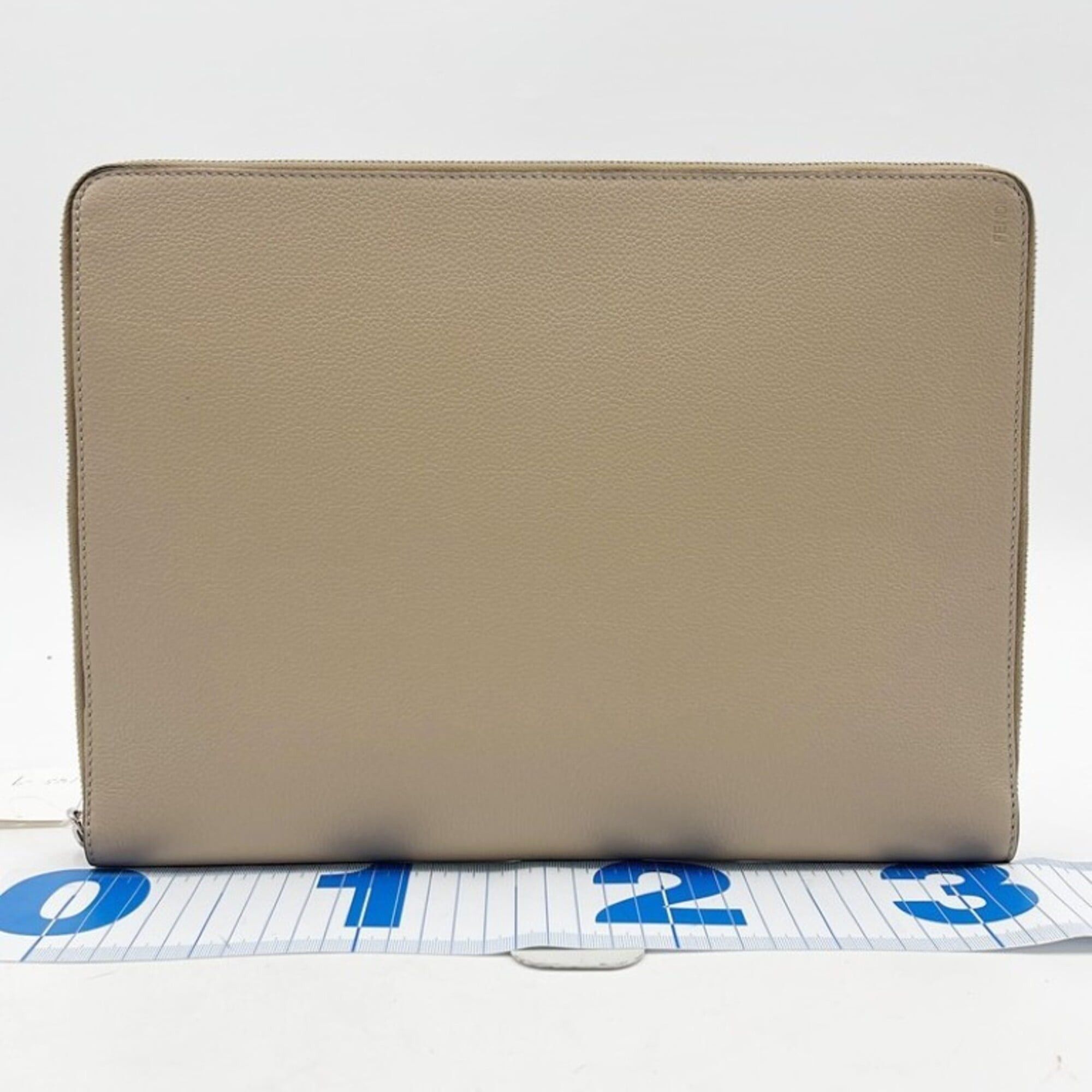 Fendi FENDI clutch bag 7N0167 beige leather men's and women's Size ONE SIZE - 1 Thumbnail