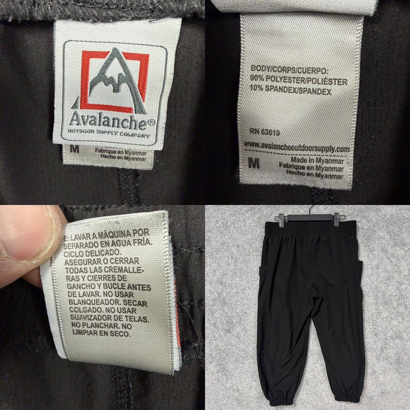 Avalanche Avalanche Mens Pants Jogger, Black, M, Lightweight Stretch, Zip Pocket, Hiking, Outdoor, Casual, Tapered Size US 31 - 8 Thumbnail
