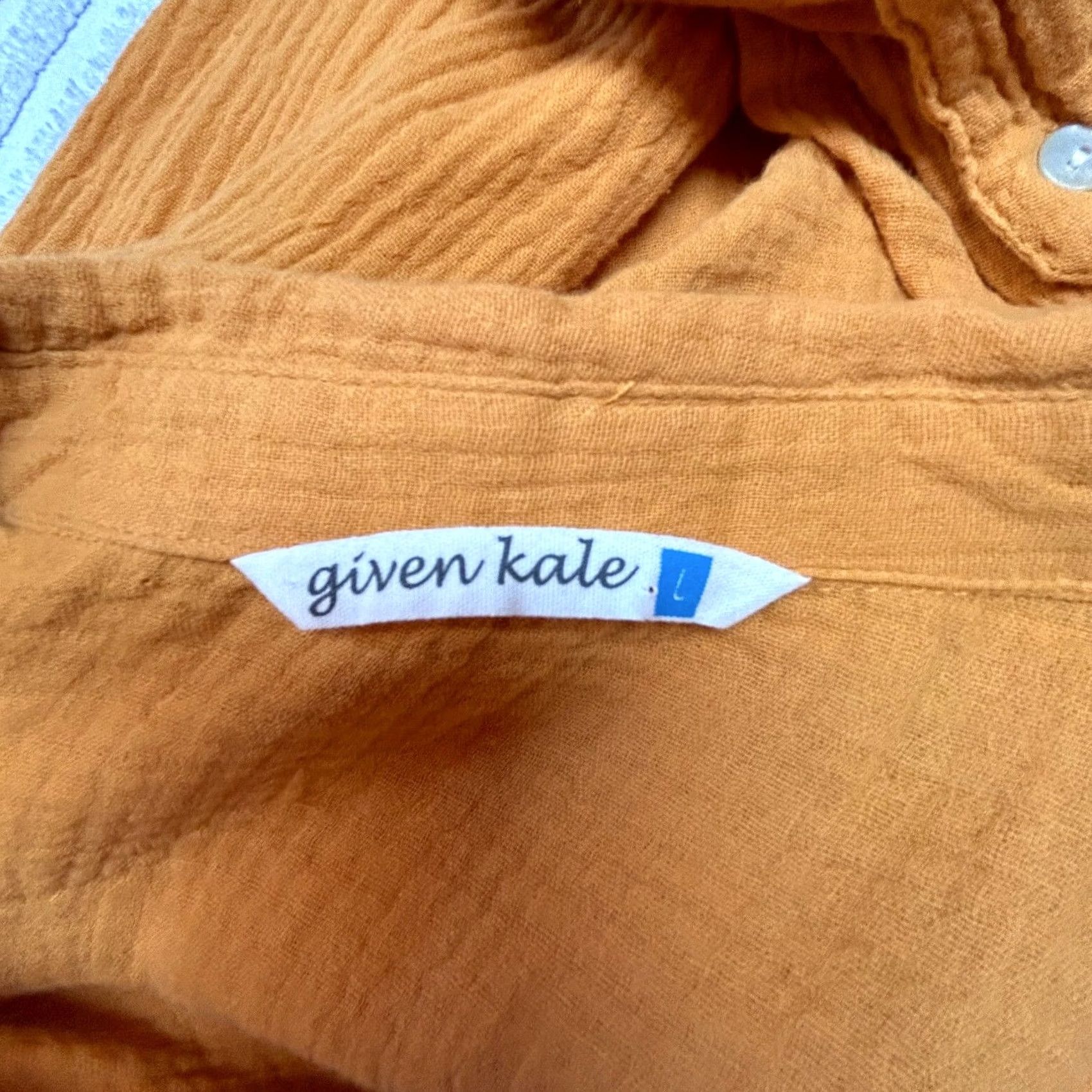 Vintage Given Kale Women's Shirt Dress Mustard Pockets Roll Tab Sleeve Gauze 100% Cotton L Size L / US 10 / IT 46 - 3 Thumbnail