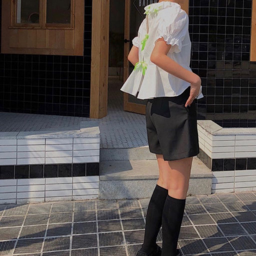 Zara White baby doll short sleeve blouse with bow ties Size S / US 4 / IT 40 - 5 Thumbnail