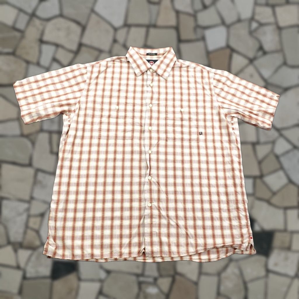 Victorinox VINTAGE Victorinox Shirt Mens Large Beige Red Plaid Button-Up Outdoor Camp Size US L / EU 52-54 / 3 - 1 Thumbnail