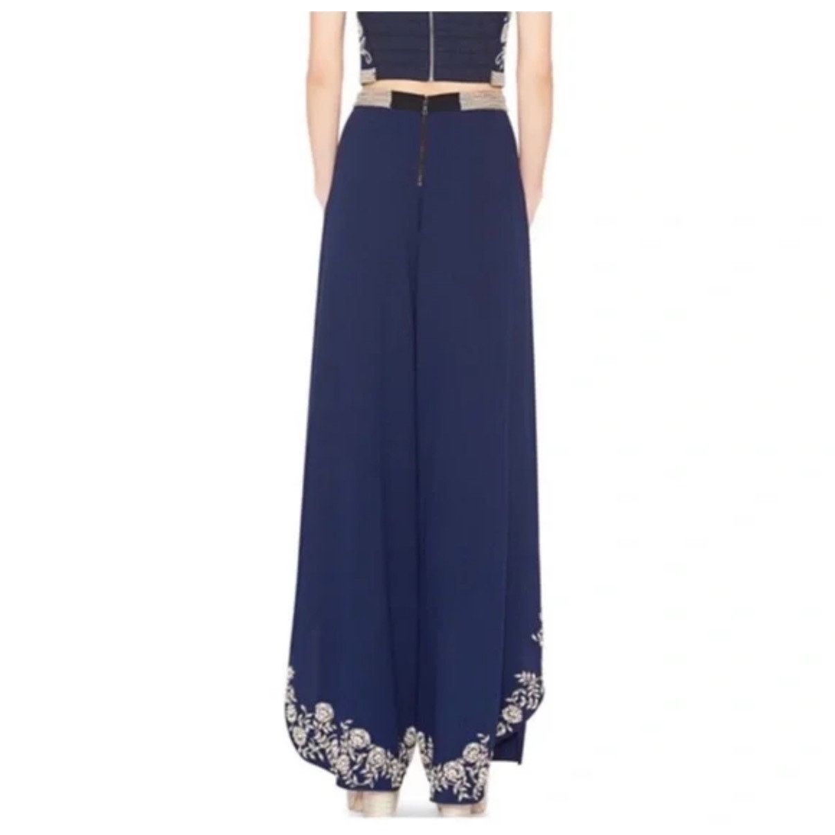 Alice + Olivia 0262 Alice + Olivia Beaded Pearl Floral Wide Leg Size 2 Size 26" / US 2 / IT 38 - 2 Thumbnail