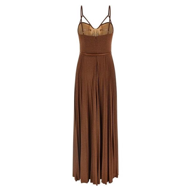 elisabetta franchi brown dress ELISABETTA FRANCHI Women's long brown dress with sheer detail