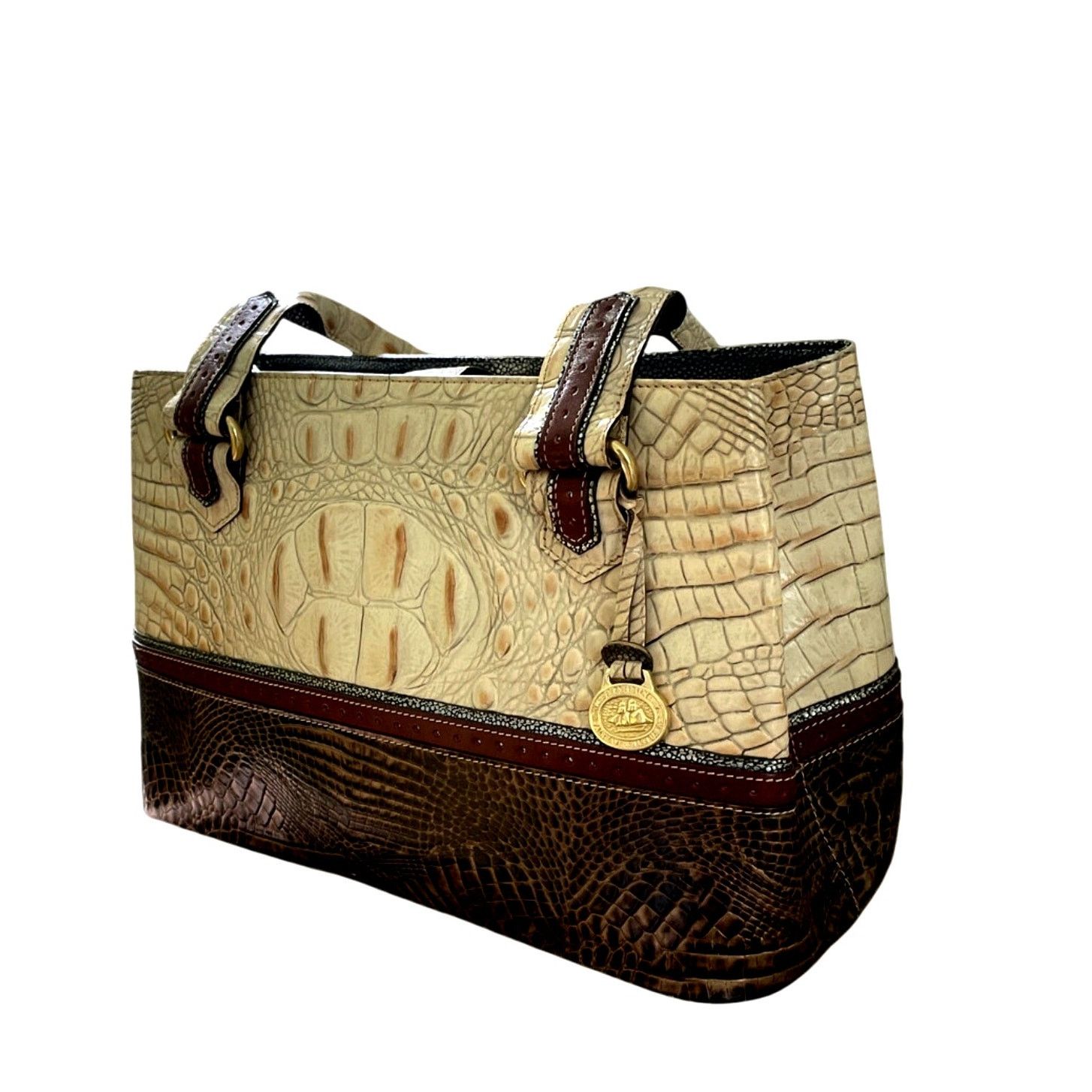 BRAHMIN Brahmin Vintage Melbourne Leather Shoulder Bag Croc Embossed Size ONE SIZE - 3 Thumbnail