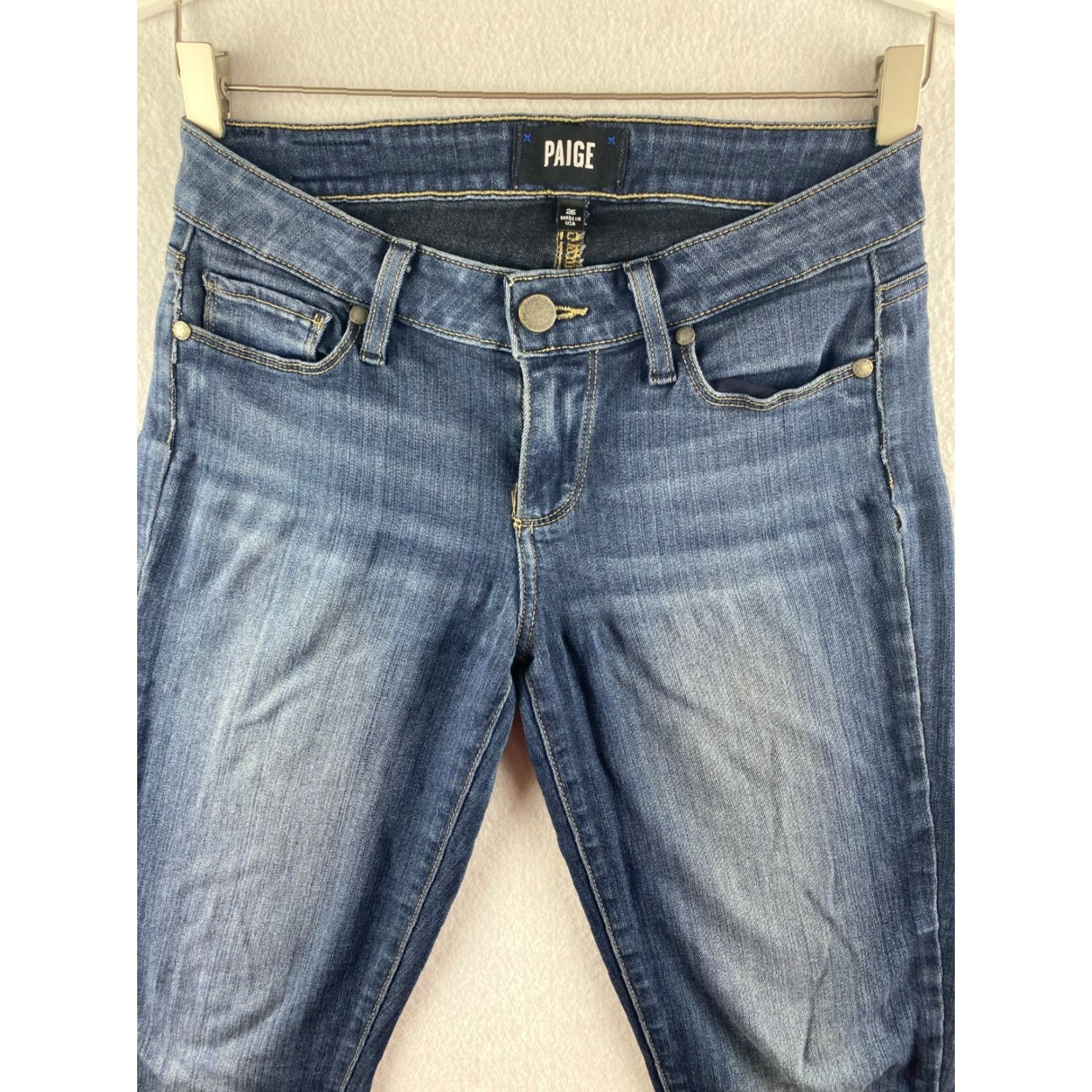 Paige Paige Verdugo Ankle Jeans Womens 25 Petite Stretch Denim USA Made 28x24 Blue Size 42" / US 20 - 7 Thumbnail