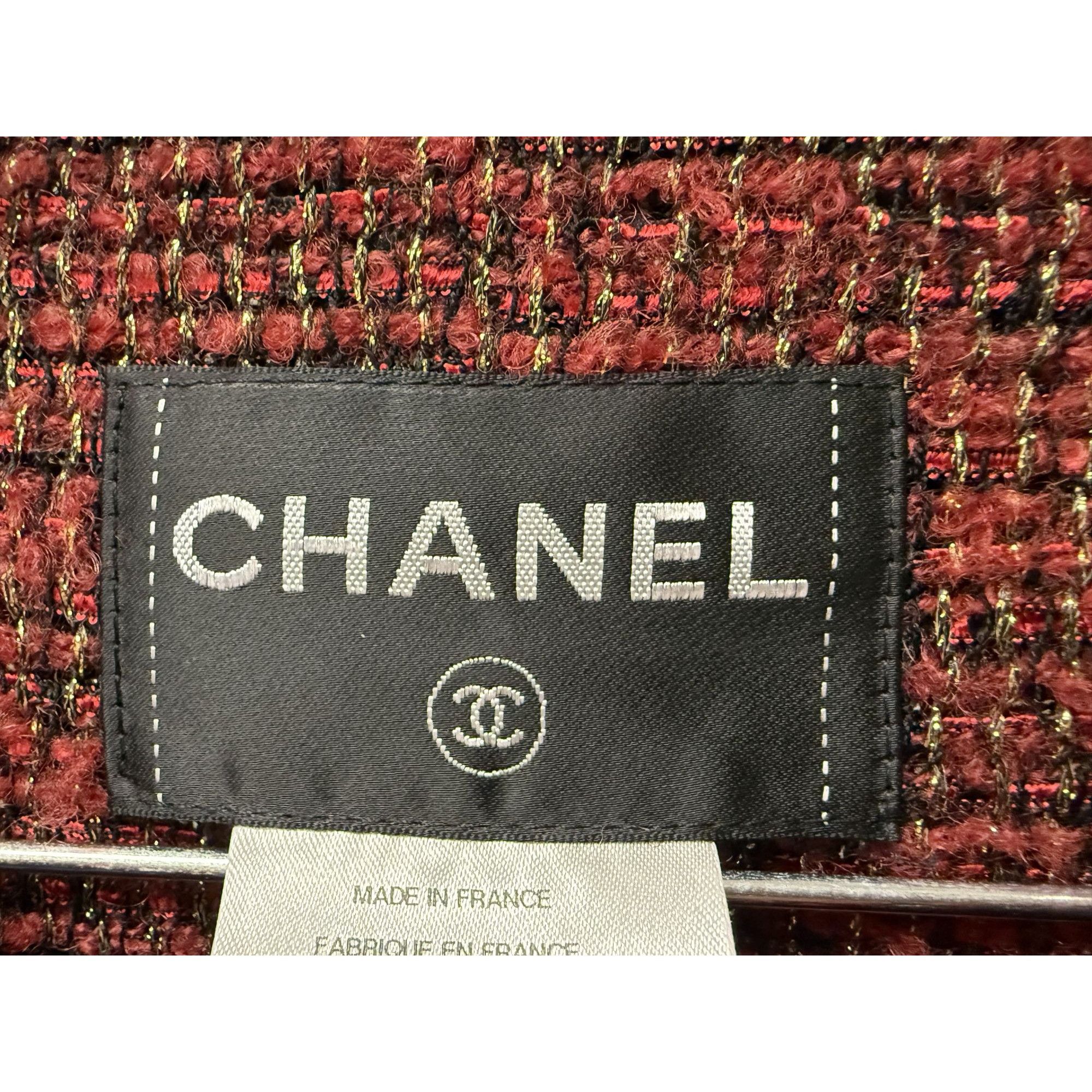 Chanel Chanel Womens Tweed Cape Jacket Black/Red Trim Wool Blend Si Size XS / US 0-2 / IT 36-38 - 3 Thumbnail