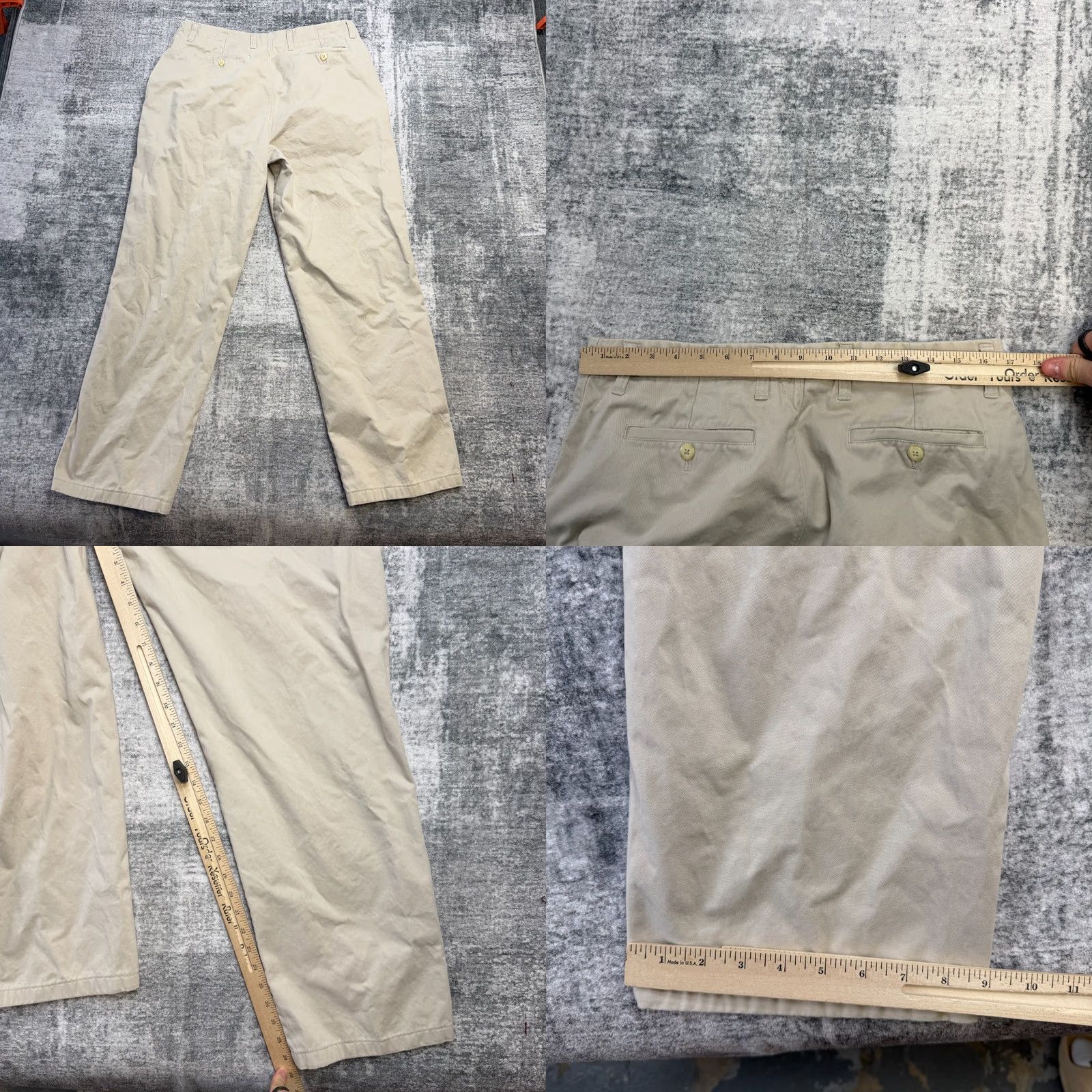 Ermenegildo Zegna Zegna Sport Pants Mens 34 Beige Cotton Straight Chino Trouser Regular Fit Front Pockets Size US 34 / EU 50 - 8 Thumbnail