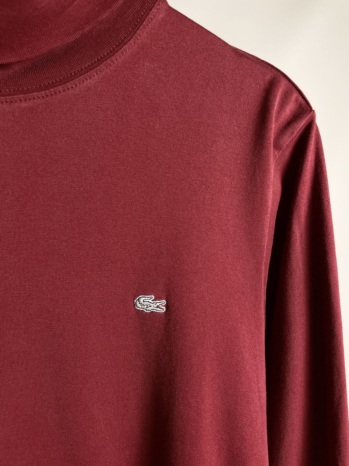 Golf le Fleur × Lacoste × Vintage 🐊VINTAGE🐊 Lacoste chemise Red high Neck Golf longsleeve tee Size US L / EU 52-54 / 3 - 4 Thumbnail