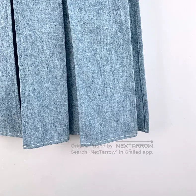 Fendi Fendi Light Blue Double F Embroidered Cotton Side-Slit Cas Size 24" / US 00 / IT 34 - 4 Thumbnail