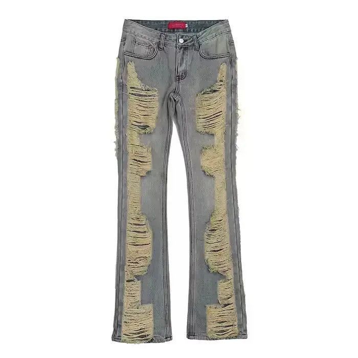 Japanese Brand Ripped frayed hole blue washed baggy jeans Size US 34 / EU 50 - 5 Thumbnail