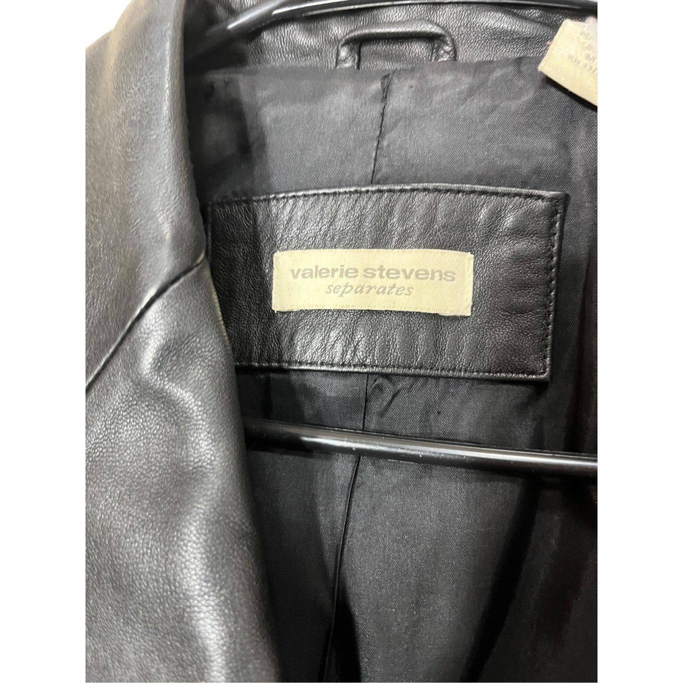 Other Vintage 90's Valerie Stevens Black Leather Blazer Jacket Size M Size M / US 6-8 / IT 42-44 - 6 Thumbnail