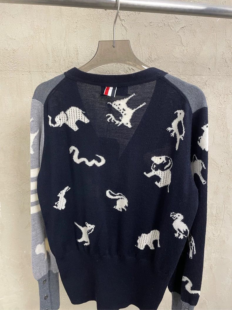 Thom Browne Thom Browne Gray and blue parka wool sweater Size US XS / EU 42 / 0 - 5 Thumbnail