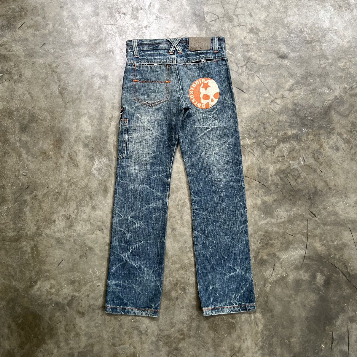 Hysteric Glamour 2000s Ba-Tsu Studio Vkei Style Skull Faded Jeans Size US 26 / EU 42 - 2 Thumbnail
