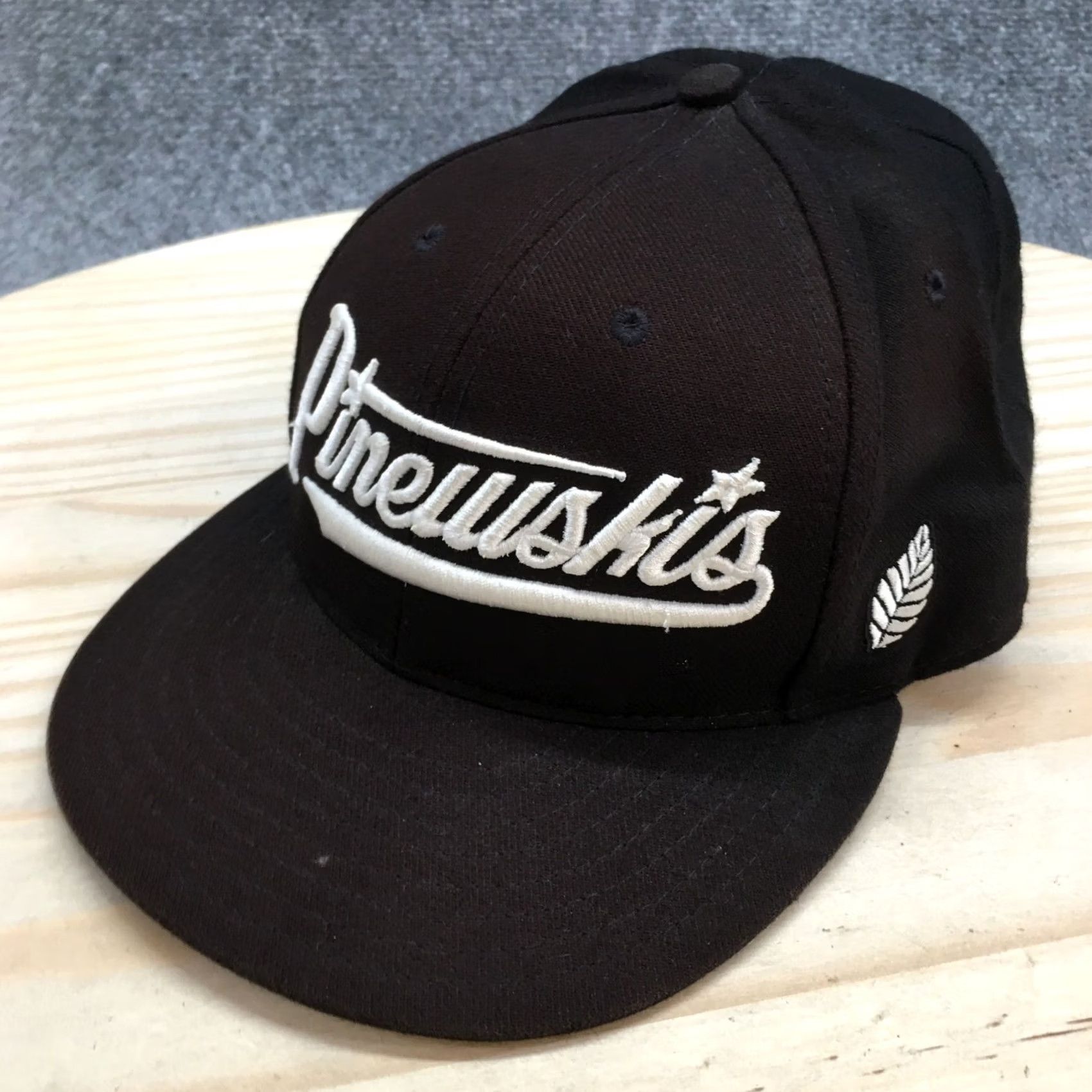 Vintage ELM Pinewskis Snapback Cap Hat Mens One Size Black Adjustable Flat Brim Cap Size ONE SIZE - 2 Thumbnail