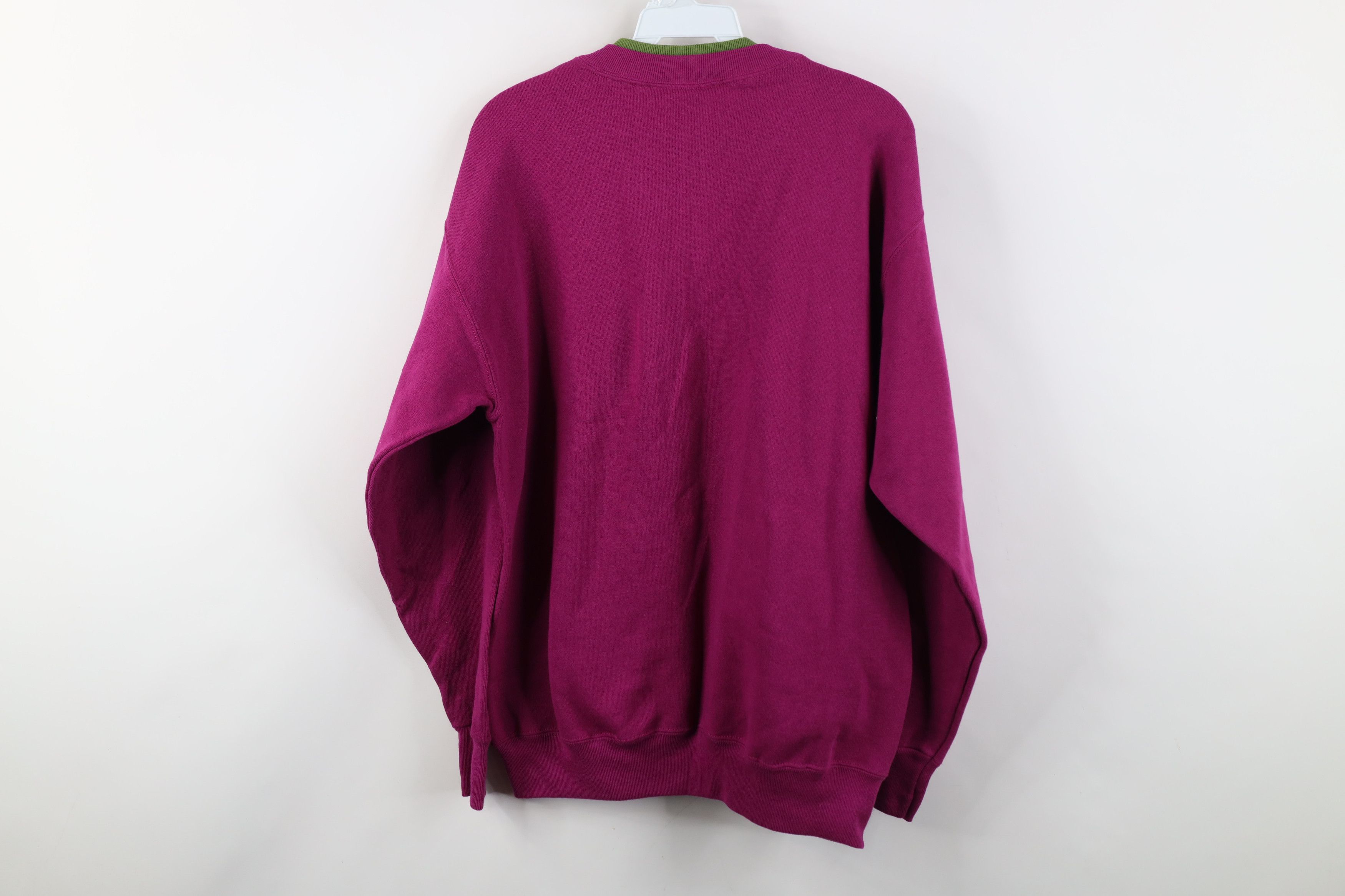 Vintage Vintage 90s Streetwear Blank Henley Sweatshirt Purple USA Size US M / EU 48-50 / 2 - 11 Thumbnail