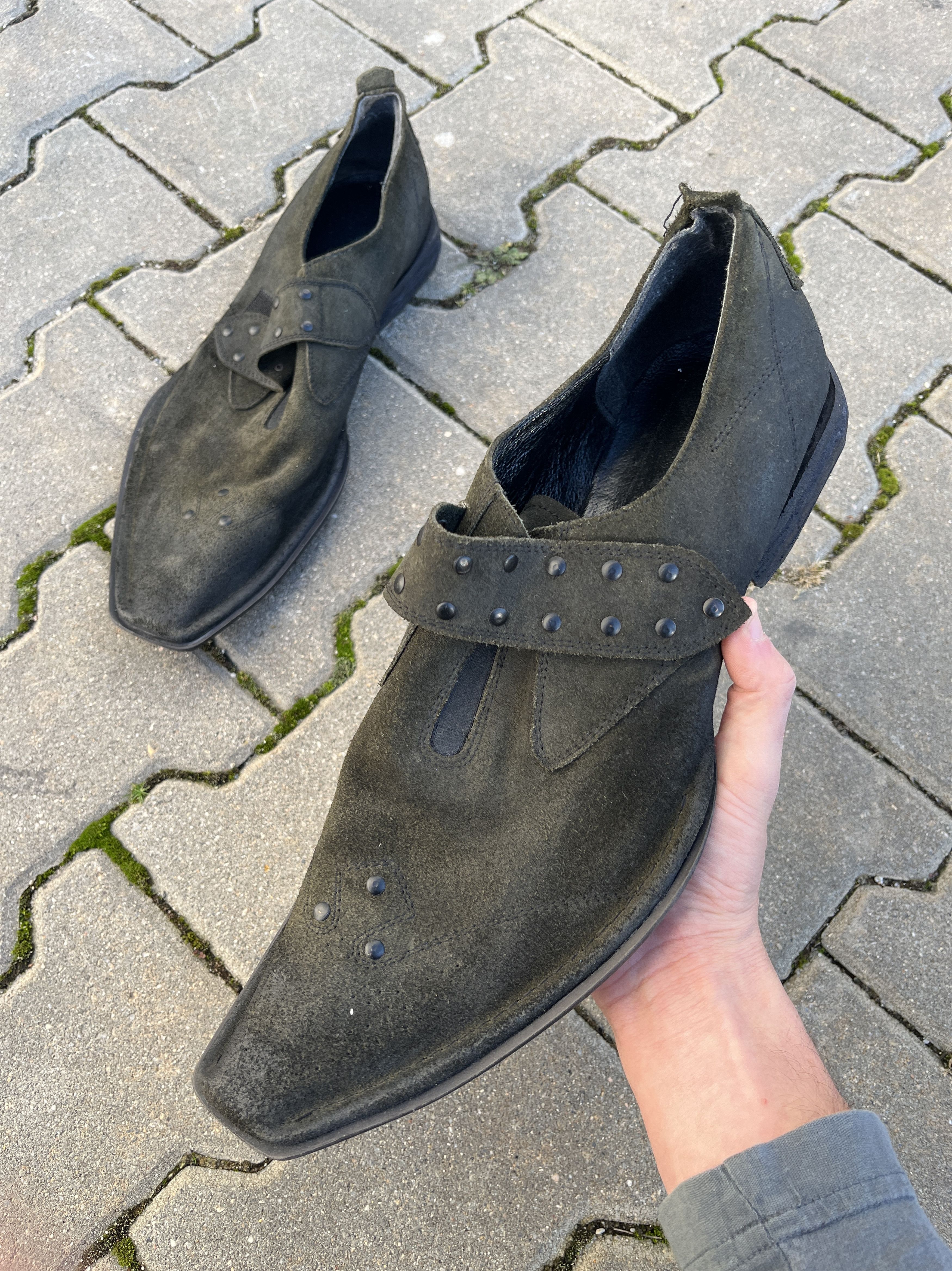 Archive grunge studded loafers AS98 vibe long italian avant