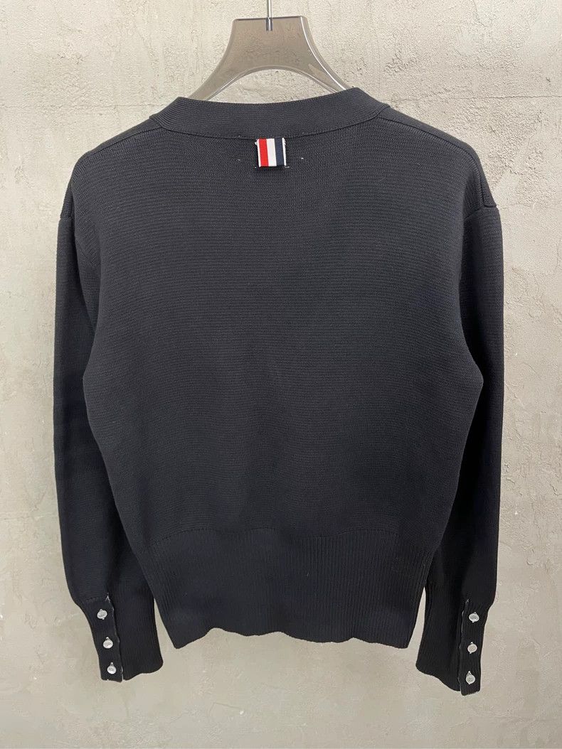 Thom Browne Thom browne Black dark pattern four-striped knitted cardiga Size M / US 6-8 / IT 42-44 - 4 Thumbnail