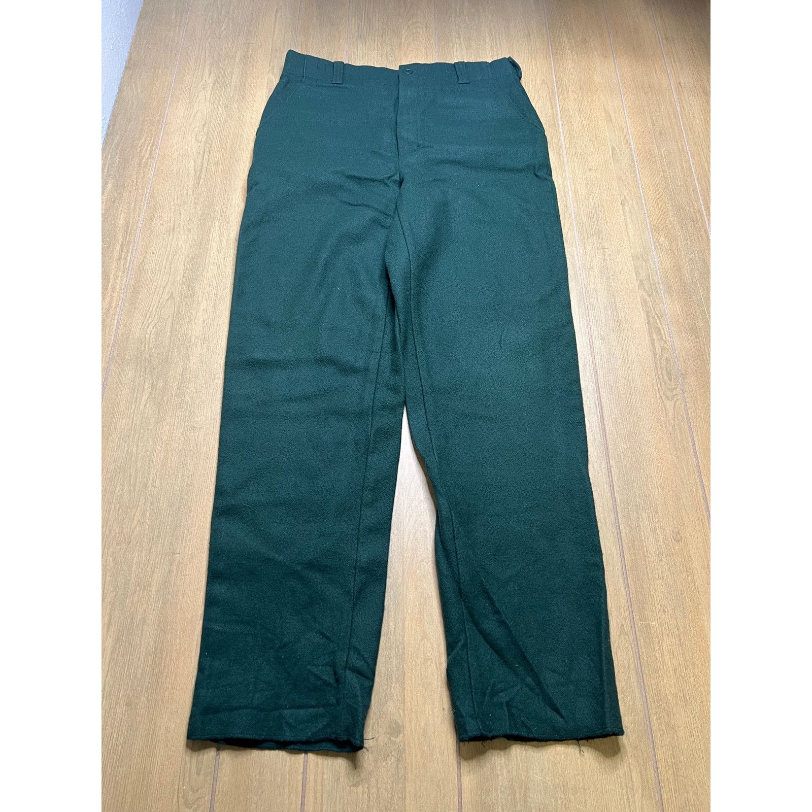 Vintage Vintage 80s Wool Pants Size 34x34 Trousers Rare Green Size US 34 / EU 50 - 1 Thumbnail
