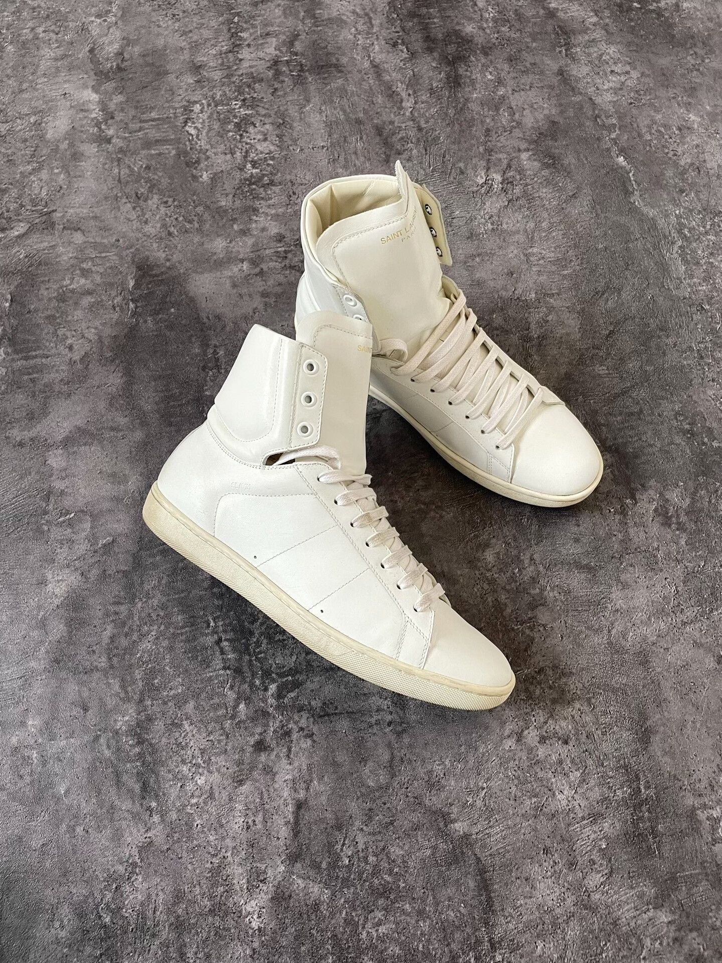 Saint Laurent Paris Saint Laurent High Top White Sneakers SL01. Size US 7 / EU 40 - 3 Thumbnail